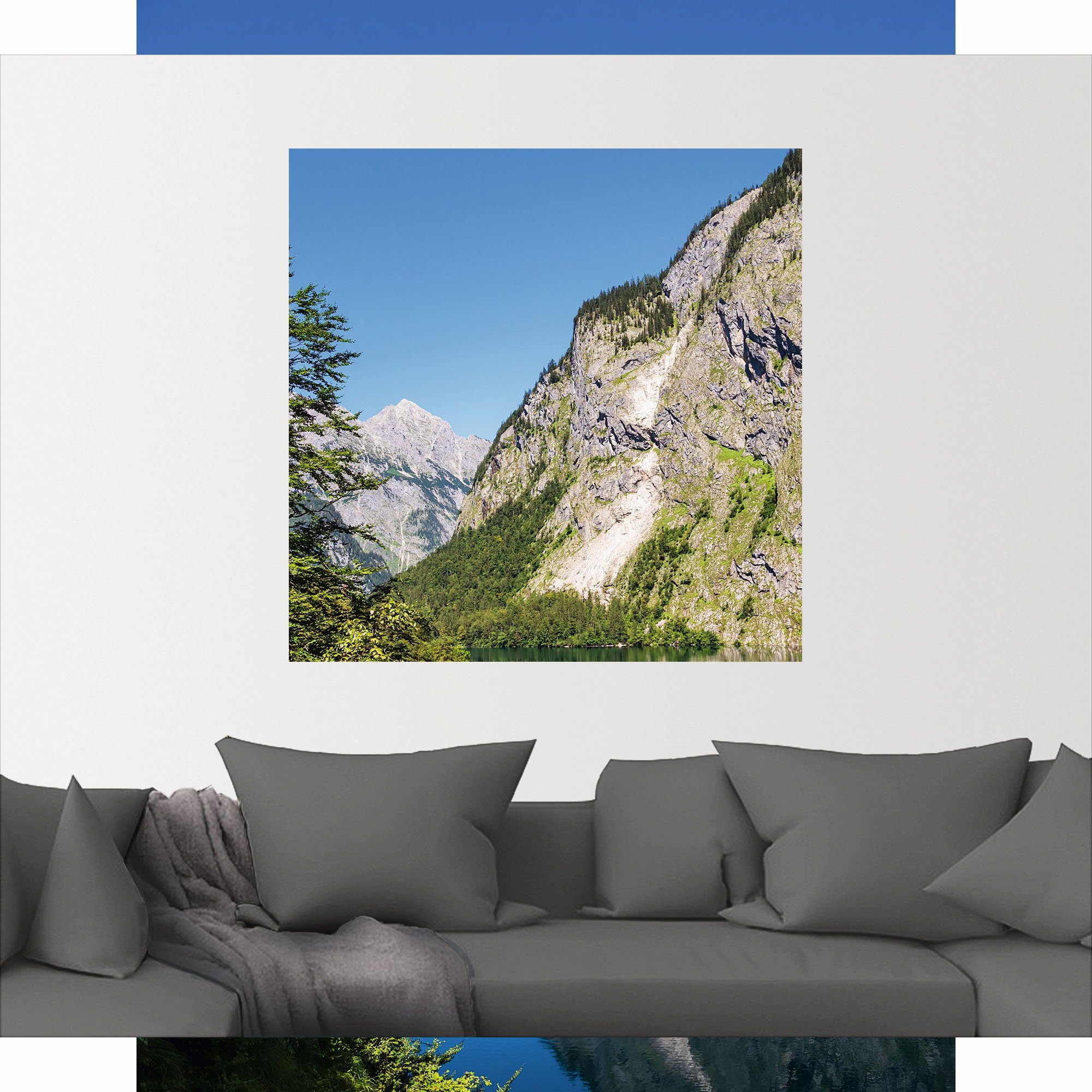 in Poster (1 & oder blau Land Wandbild Wandaufkleber St), Größen Berchtesgadener Berge Bayern, versch. Alubild, als Leinwandbild, in Obersee Artland Alpenbilder
