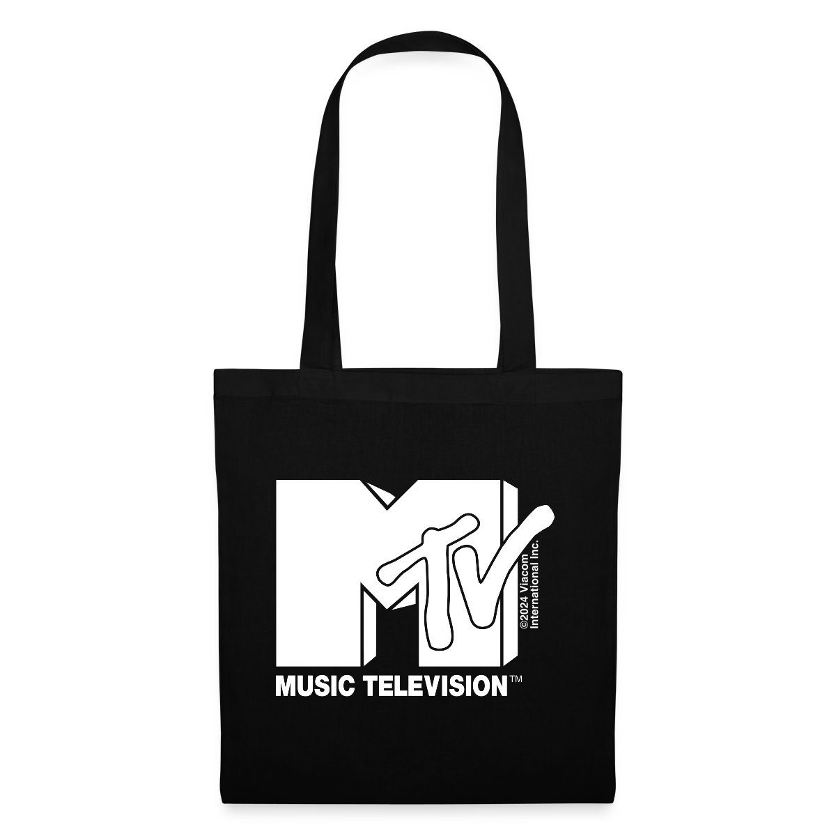 Henkeltasche MTV Music Television Logo In Schwarz-Weiß Stoffbeutel