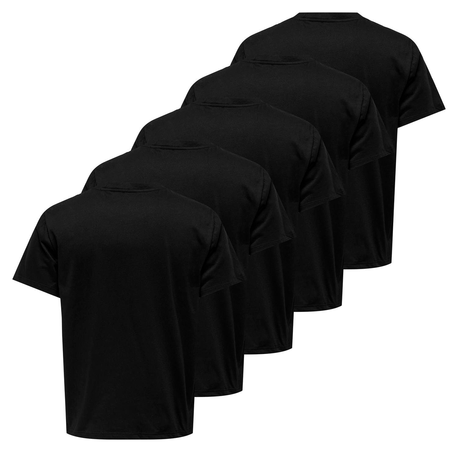 ONLY & SONS Rundhalsshirt ONSJEFF REG SS TEE 5-PACK OTL (Packung, 5-tlg)