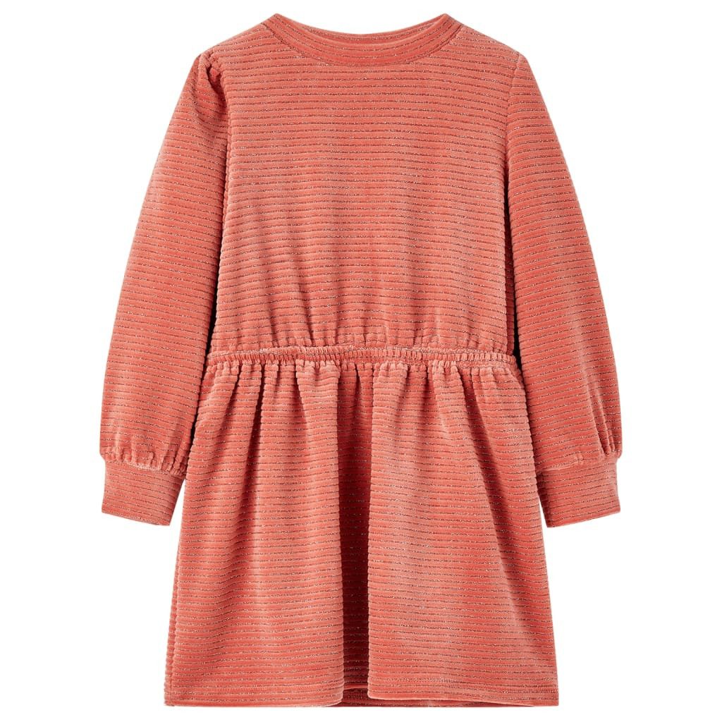 Druckkleid Kinderkleid mit Langen Ärmeln Mittelrosa 92