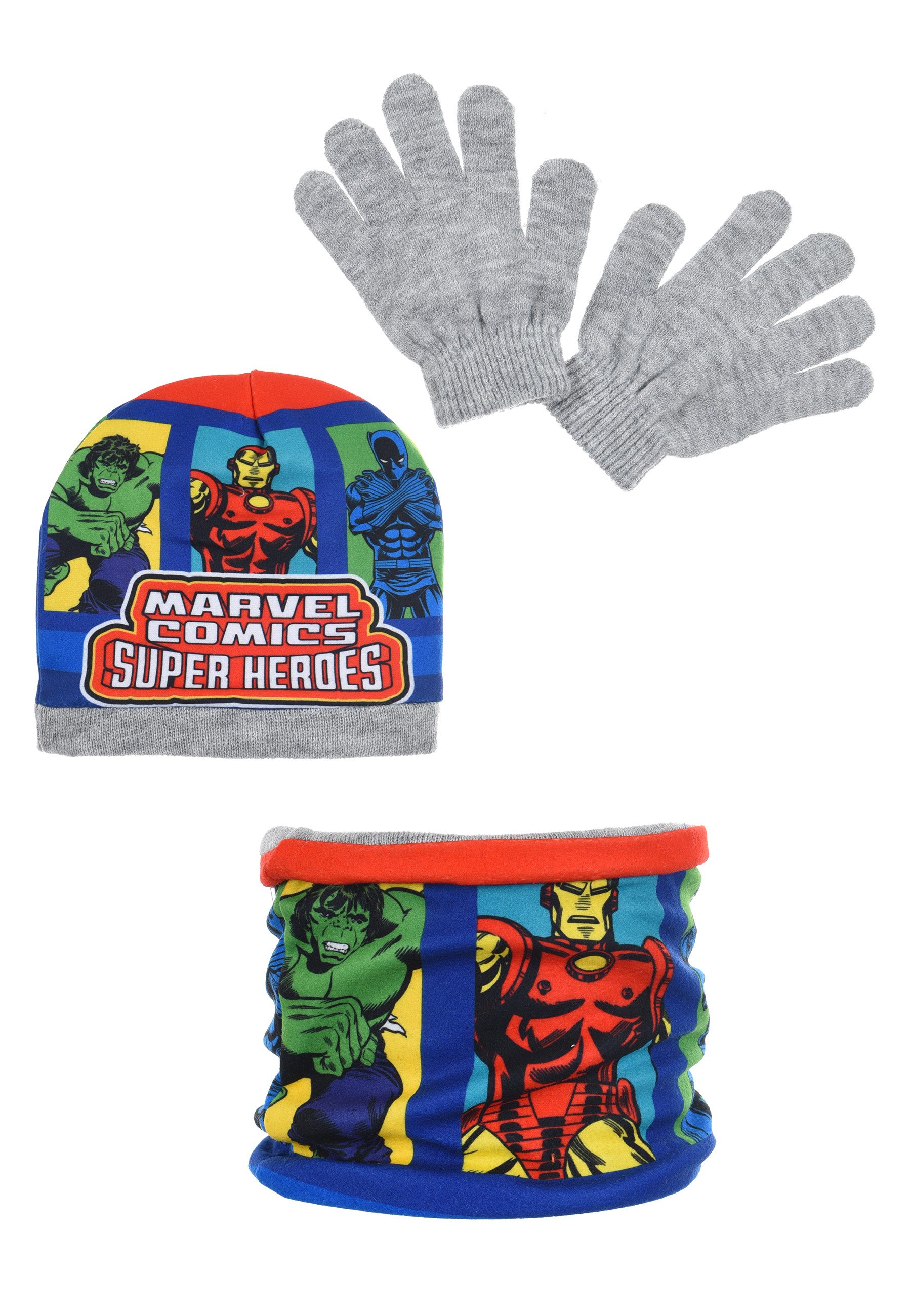 The AVENGERS Beanie Kinder Jungen Winter-Set Mütze Schlauch-Schal (SET)