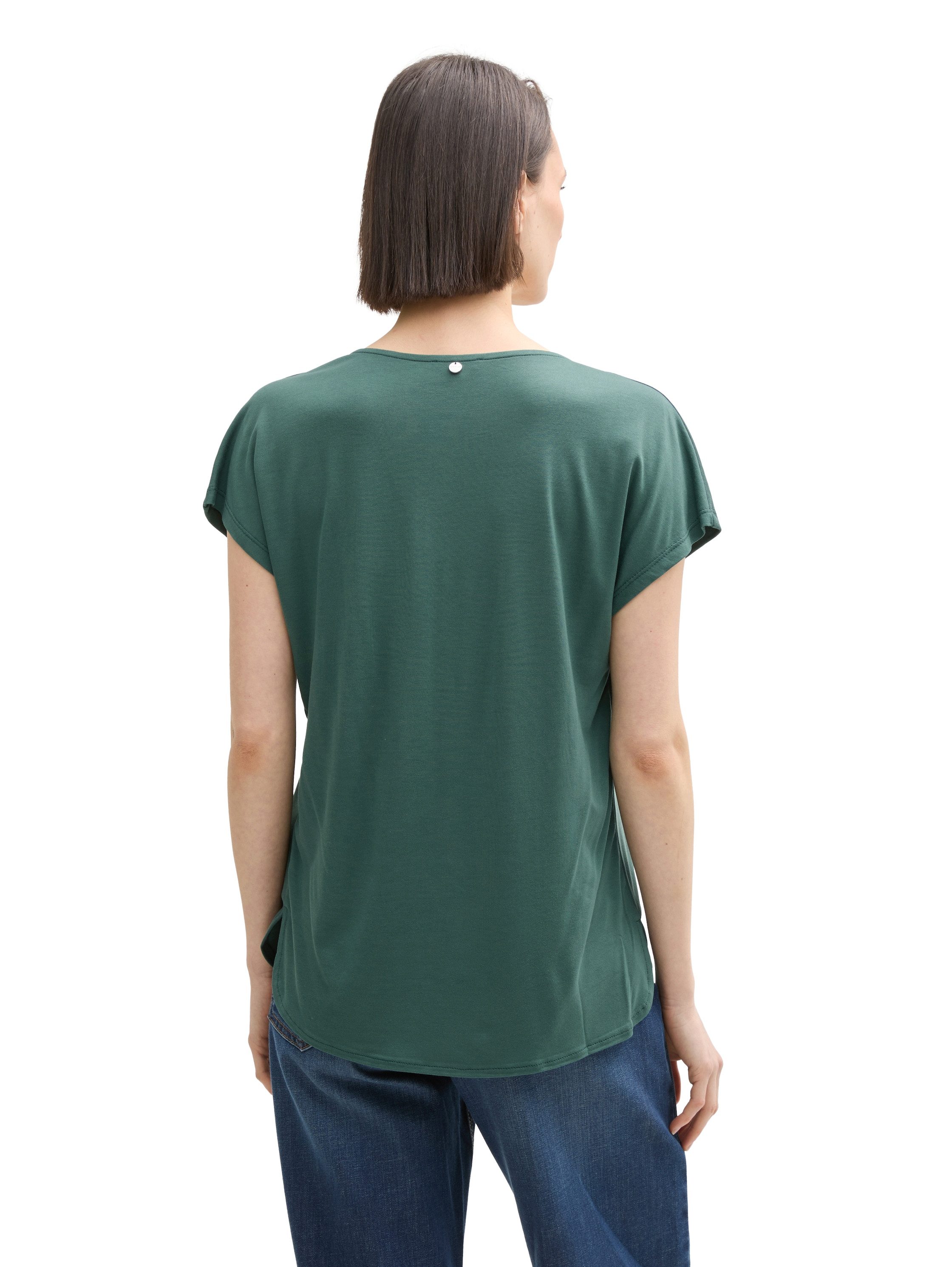 TOM TAILOR T-Shirt mit geschlitztem Rundhalsaussschnitt günstig online kaufen