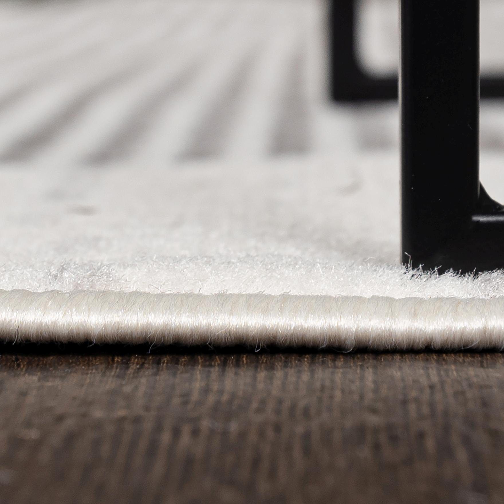 Fußbodenheizung, Pflegeleich, Weich, 150 Designteppich Teppich Grau mm, 80 für Geometrisch Kurzflor Höhe Creme Mazovia, 7 Modern cm, - Geeignet x