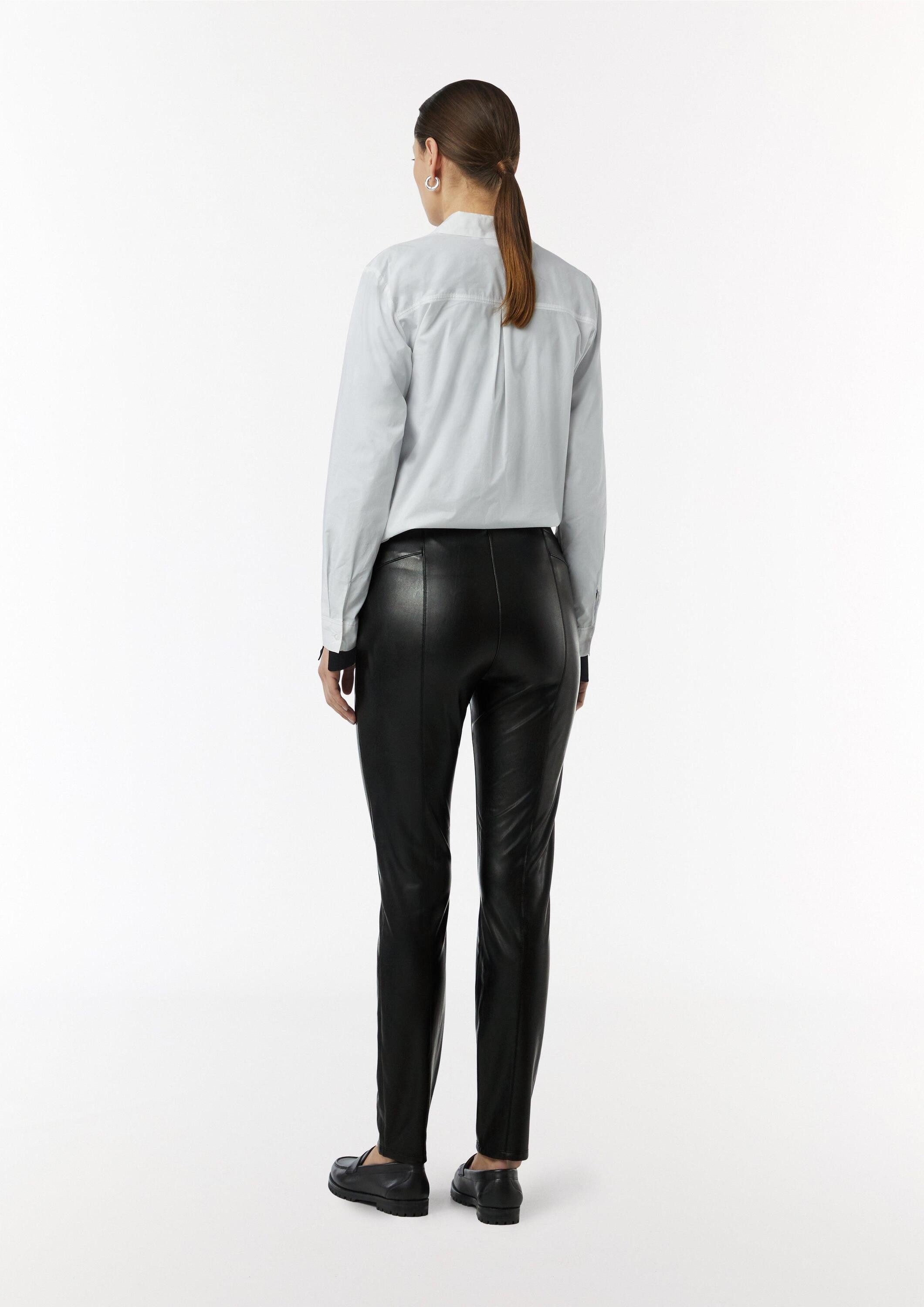 comma Chinos Hose Elastische Leggings aus Lederimitat