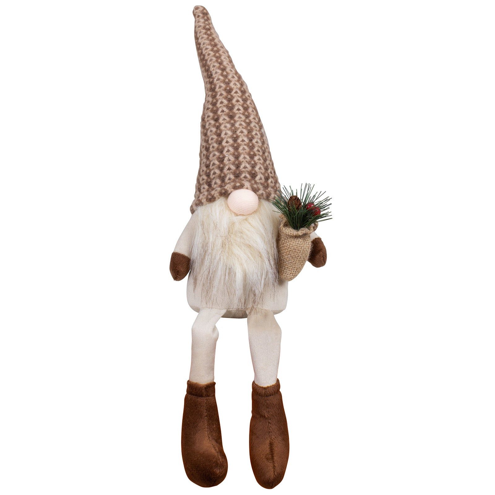 Christmas Paradise Wichtel sitzend 20 cm (50 cm) (Dekofigur, 1 St., Kantenhocker), Weihnachtsdeko Gnom beige