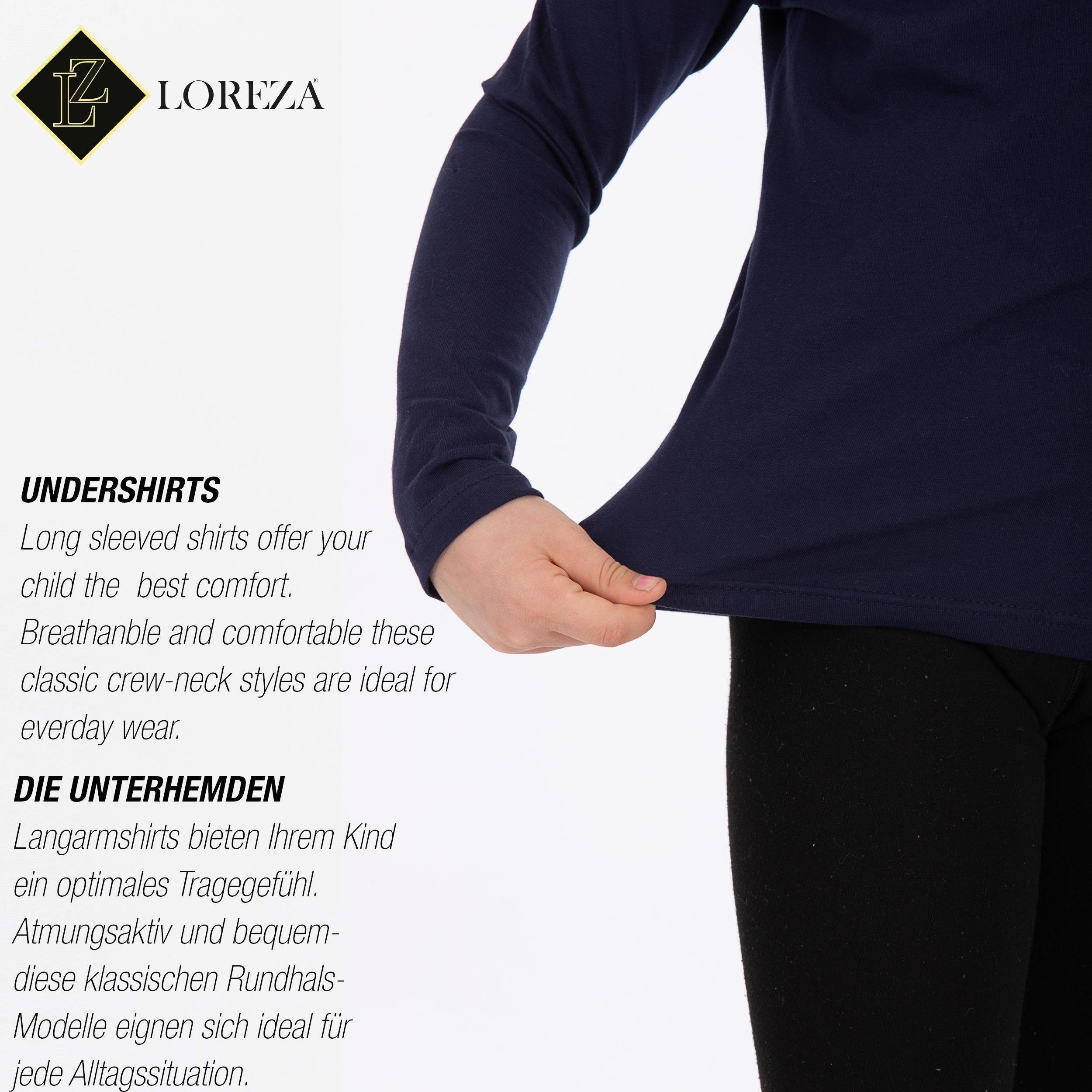Unterhemd LOREZA 3er Body Unterhemden (Set, Kinder 3-St) Mädchen Langarmshirts Variante Pack Shirt 1