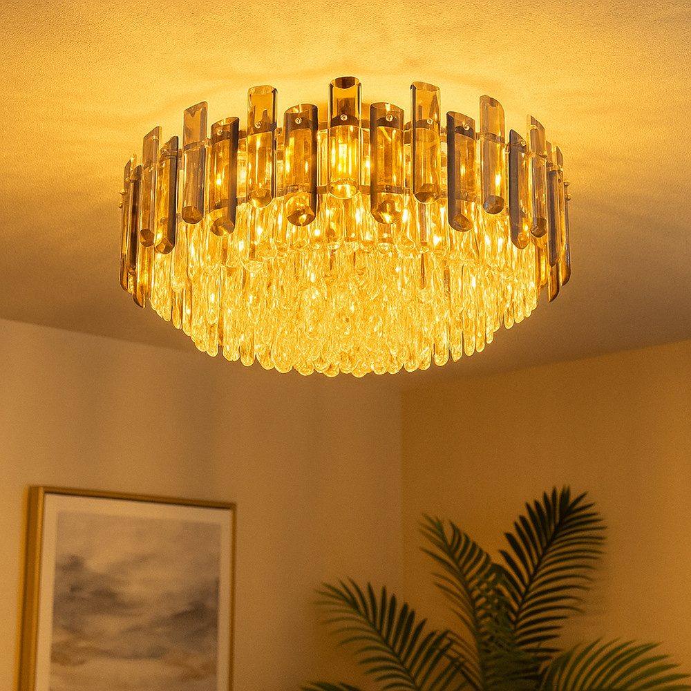 GLOBO LIGHTING Kronleuchter, Leuchtmittel nicht inklusive, Kronleuchter Luster Pendelleuchte Wohnzimmerlampe Lüster Glasstäbe