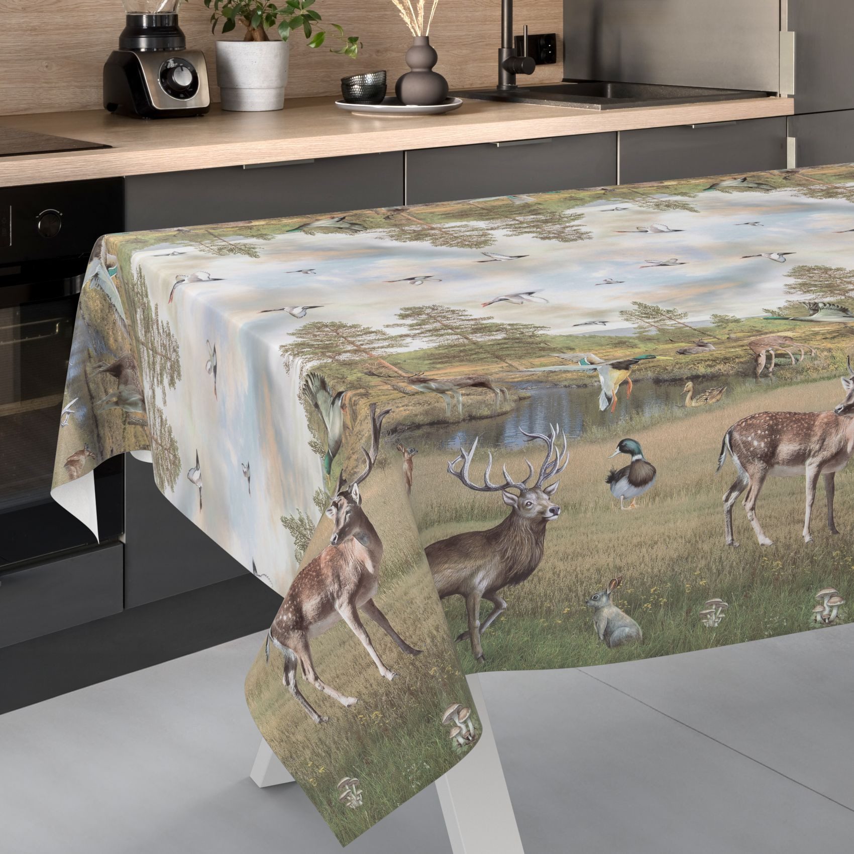 ANRO Tischdecke Wachstuch abwaschbar Jagt Tischwäsche günstig online kaufen