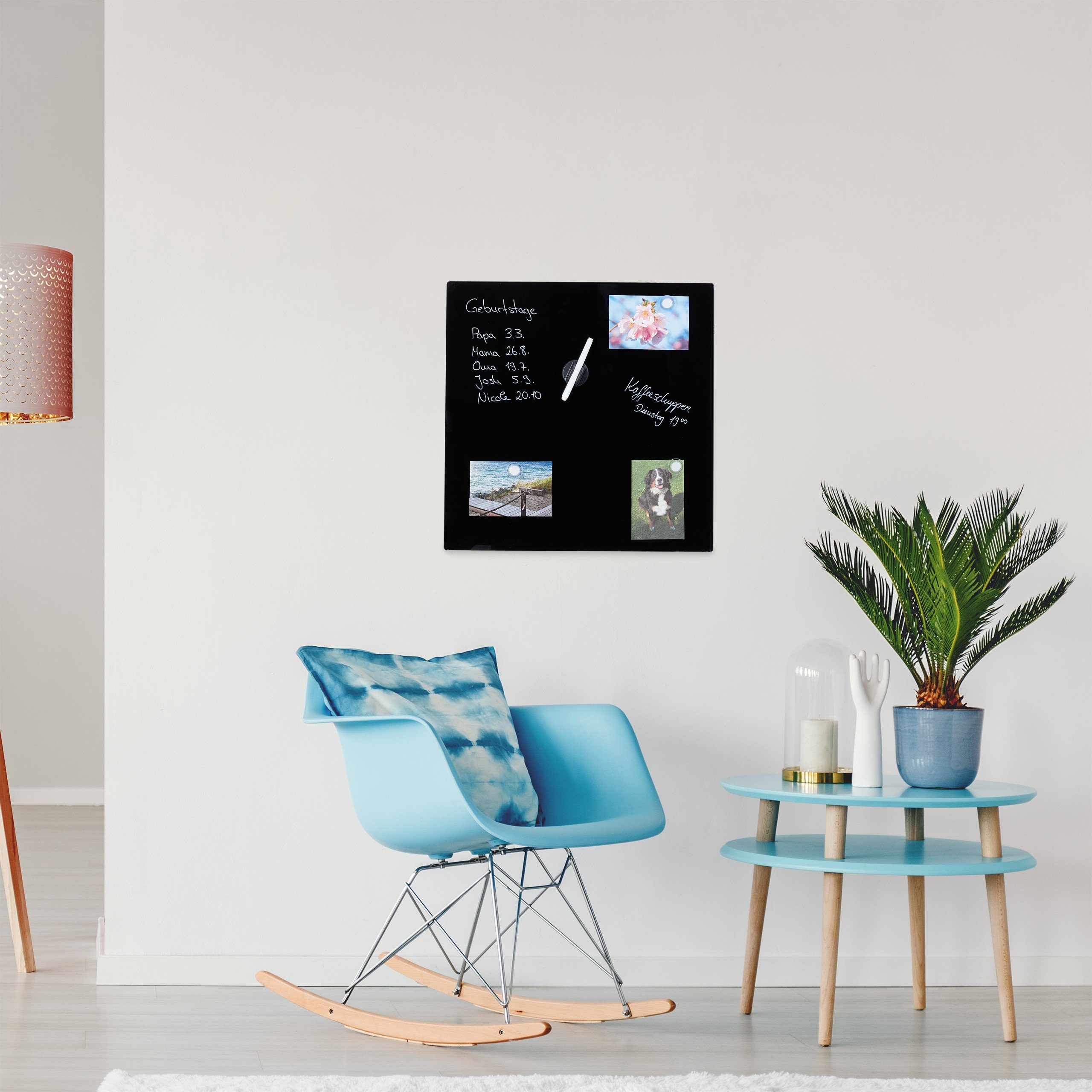 relaxdays Magnettafel Schwarze Magnettafel aus Glas, günstig online kaufen