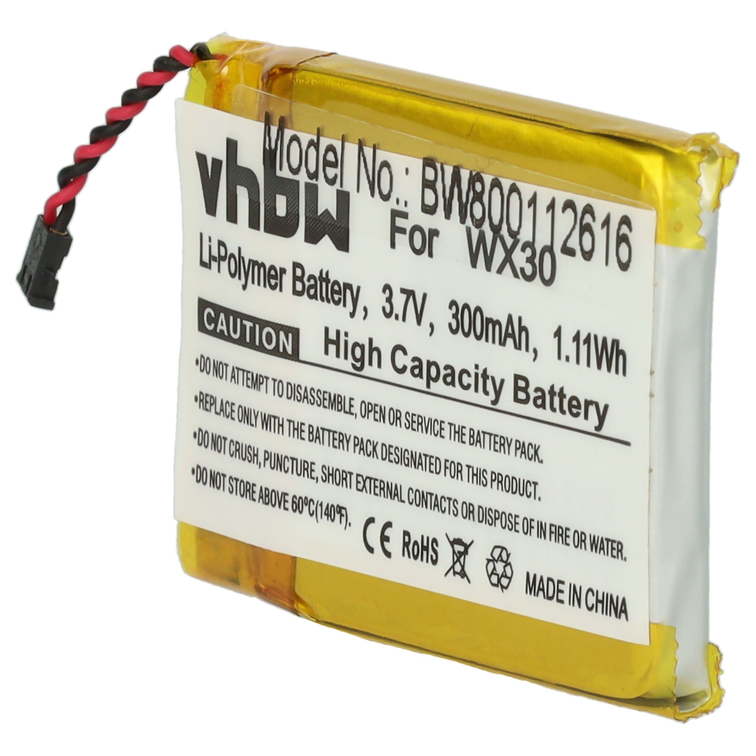 vhbw Ersatz SNN5951A, (3,7 V) Akku für 300 WX30 für Motorola SNN5950A, mAh Li-Polymer
