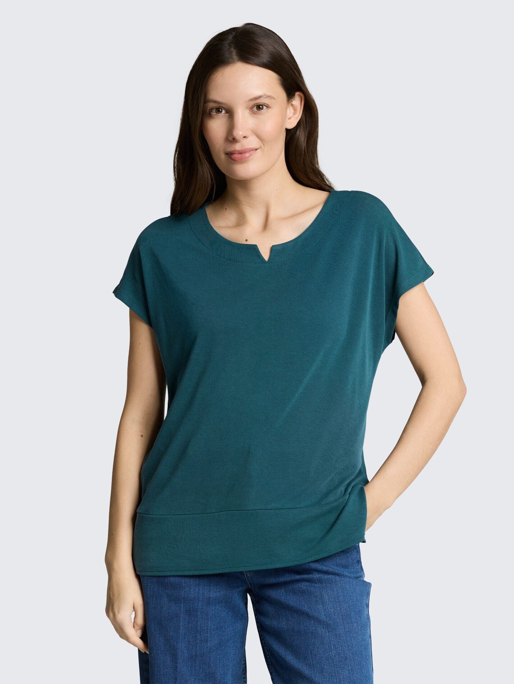 TOM TAILOR T-Shirt T-Shirt T-Shirt aus Materialmix günstig online kaufen