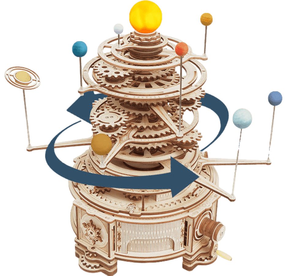 Robotime Modellbausatz Robotime Mechanisches Sonnensystem Mechanisches Holzpuzzle, (316-tlg)