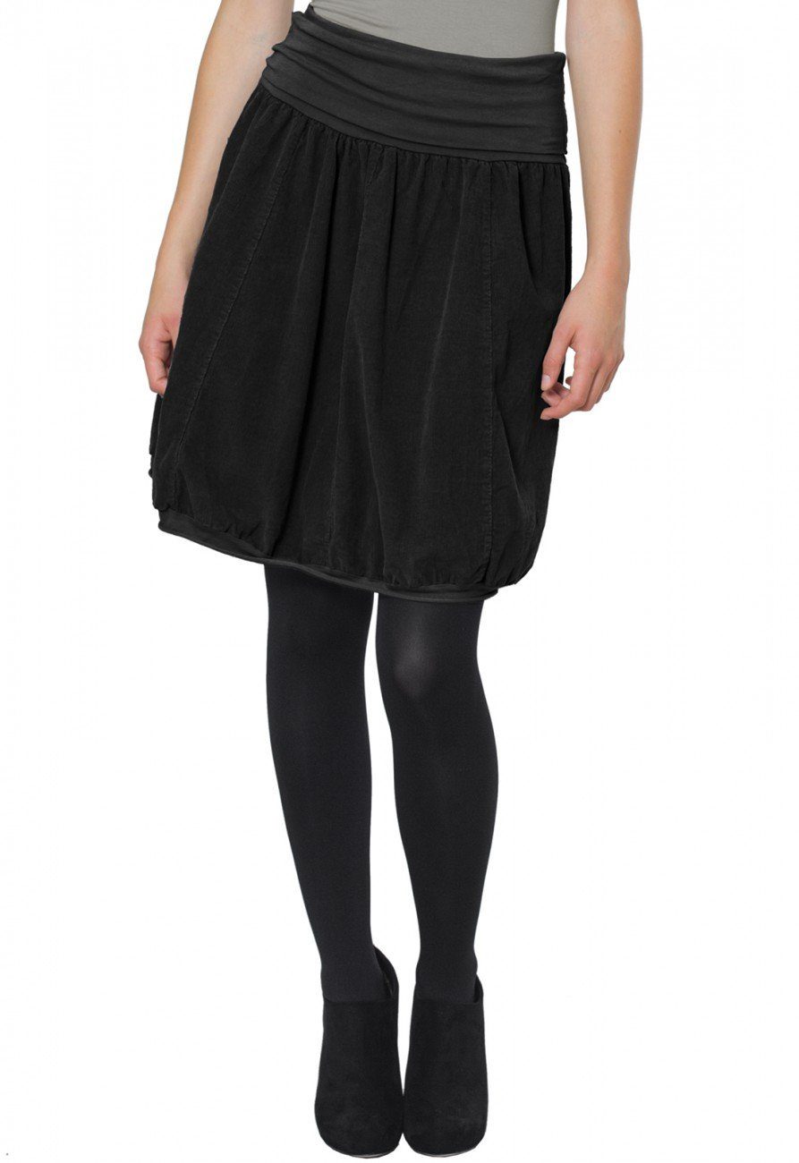 Caspar Faltenrock RO004 Damen Cord Rock knielang mit hohem elastischem Bund - Made in Italy