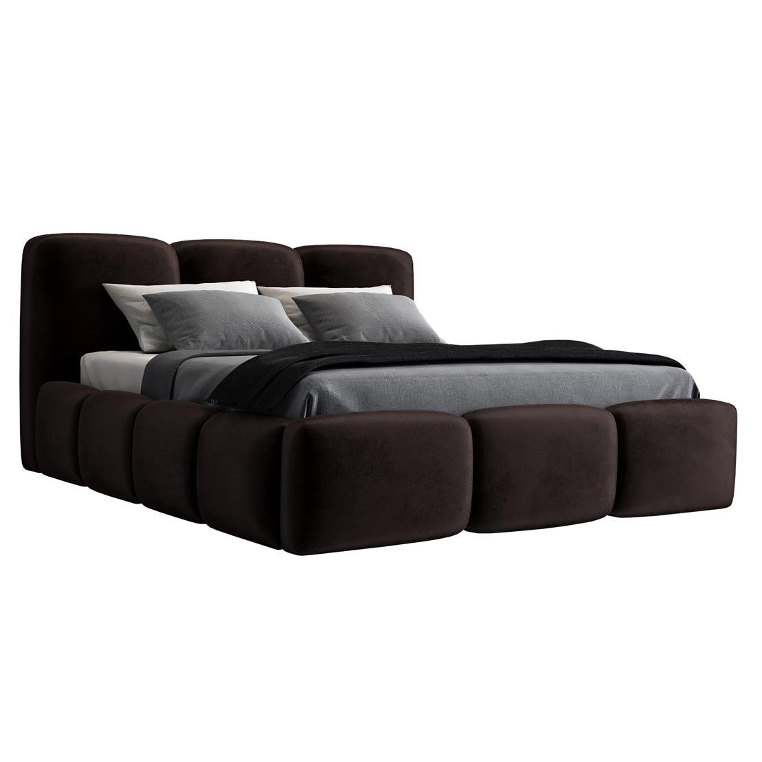 A&J MöbelLand GmbH Polsterbett STAR-OM mit Bettkasten und Lattenrost (Bett mit Kopfteil. Lattenrost und Bettkasten Inclusive! Viele Varianten zur Auswahl – wählen Sie Größe und Farbe!, TOP ANGEBOT), Länge: 220 cm Höhe Kopfteil: 100 cm