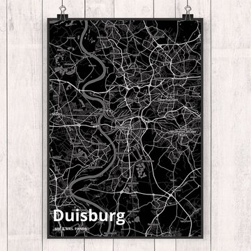 Mr. & Mrs. Panda Poster DIN A5 Duisburg - Geschenk, Raumdekoration, Stadt Dorf Karte Landkart, Stadt Black (1 St)