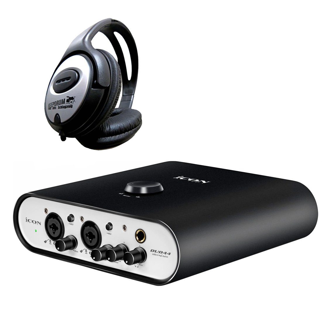 iCON Pro Audio Duo44 Dyna USB-Audio-Interface Digitales Aufnahmegerät (mit Kopfhörer)