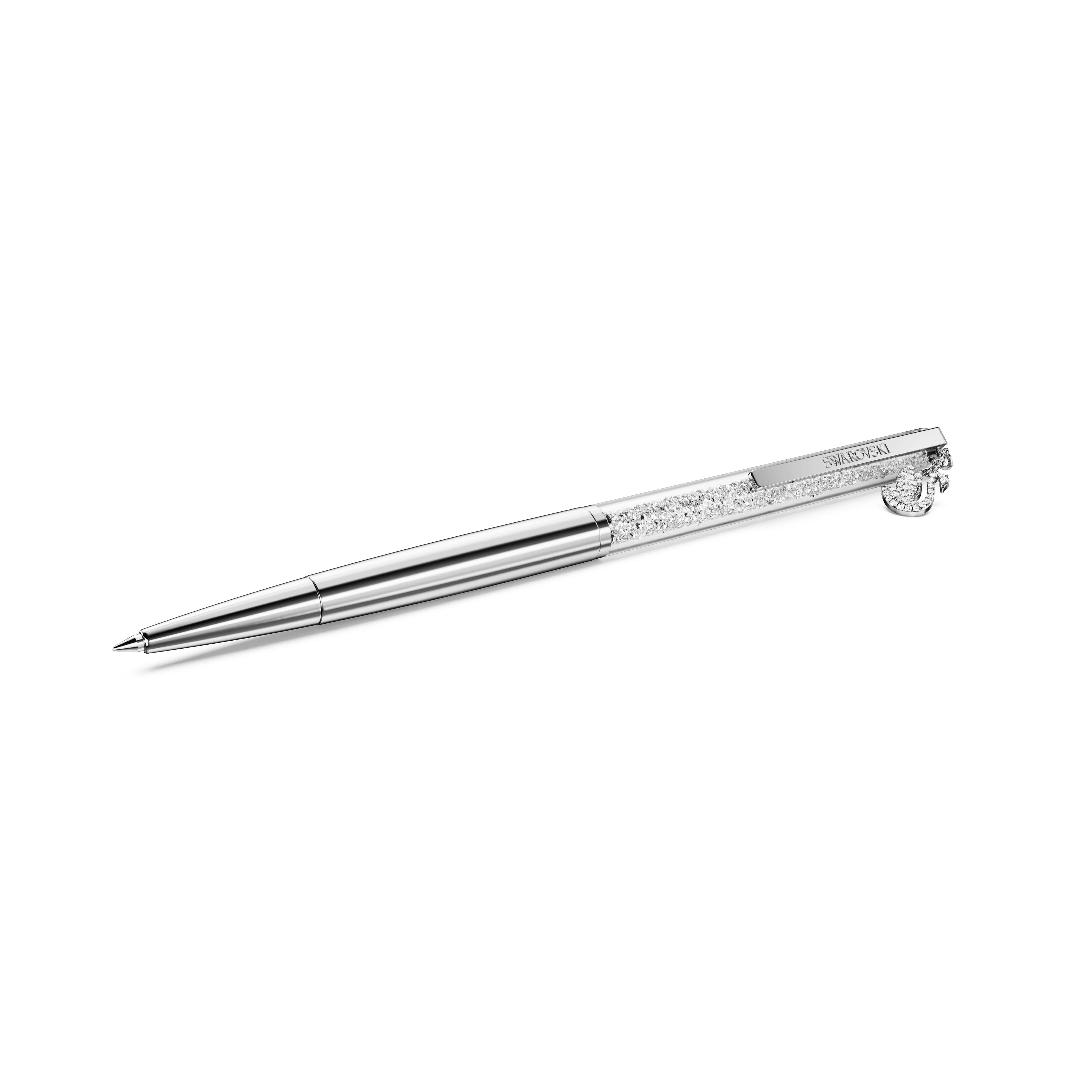 Swarovski Drehkugelschreiber Schreibgerät Geschenk CRYSTALLINE mit Schwan-Charm, (1-tlg), mit Swarovski® Kristallen