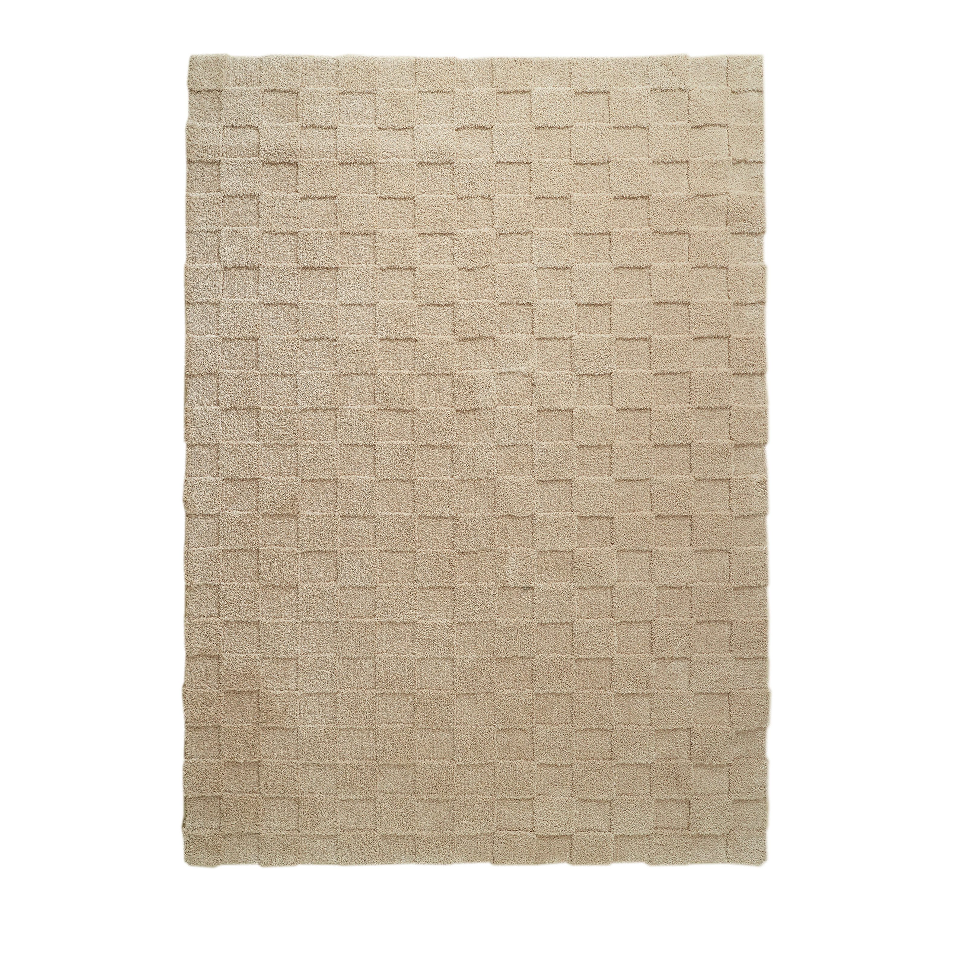 LeGer Home by Lena Gercke Teppich Esmé, Hochflor-Teppiche, weich, Boho, rechteckig, Höhe: 23 mm, Hoch-Tief-Struktur, Uni, Kästchen, Wohnzimmer, Schlafzimmer, Esszimmer