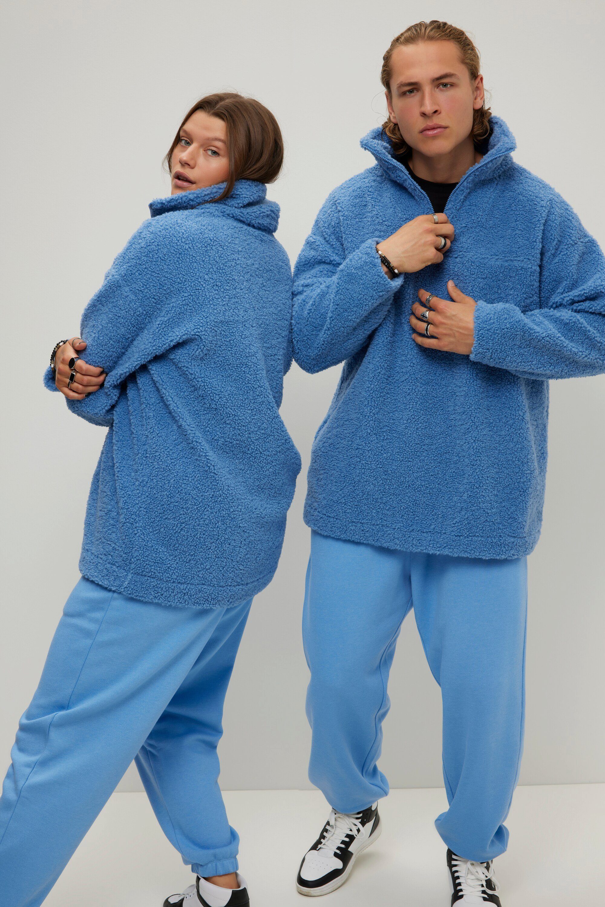 Sweatshirt Sweater oversized Teddyfleece Rundhals Unisex