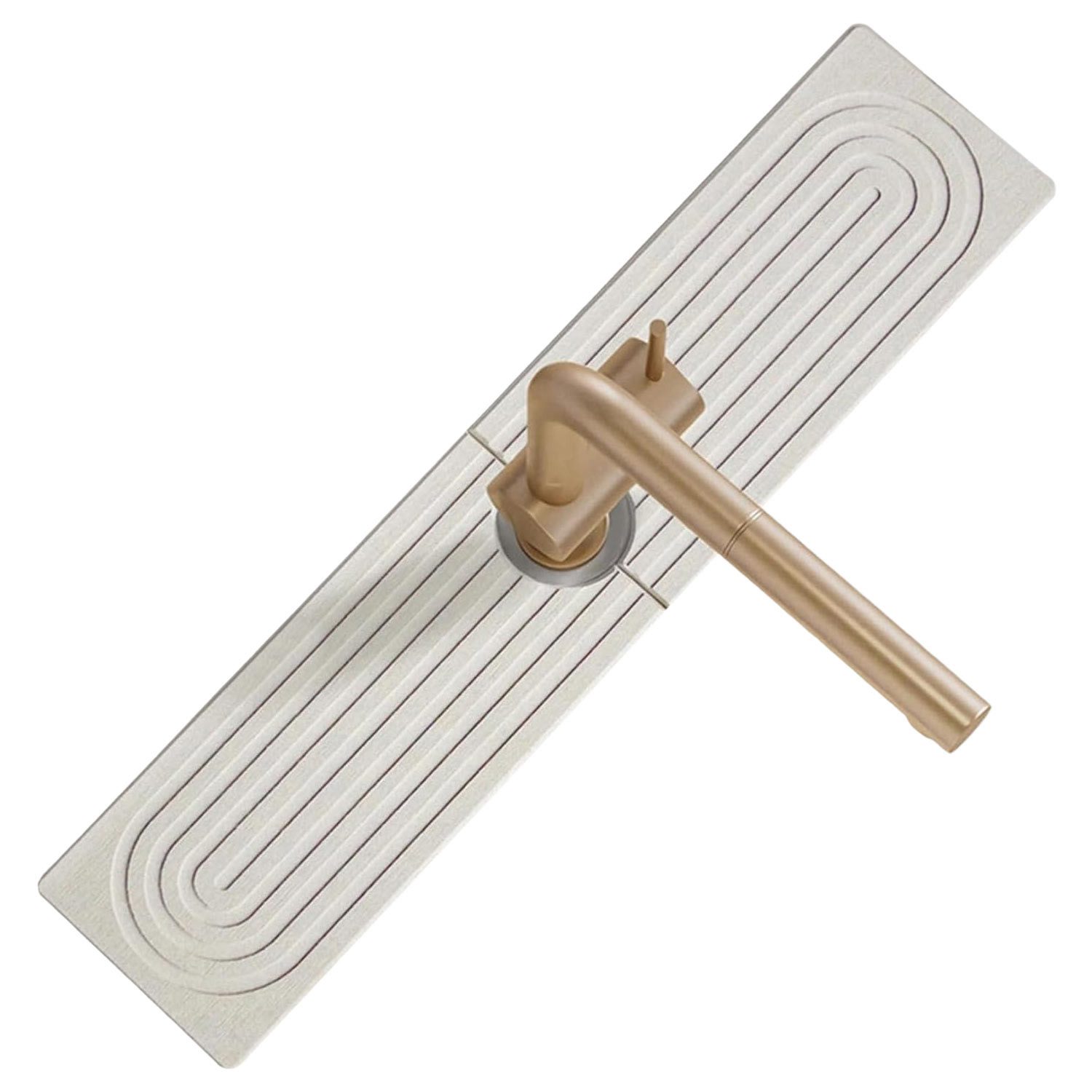 Refttenw Abtropfmatte Wasserhahnmatte Schnelltrocknend Wasserhahn-Spritzschutz Kieselgur, für Küchenspüle Badezimmertheke 40 x 10cm