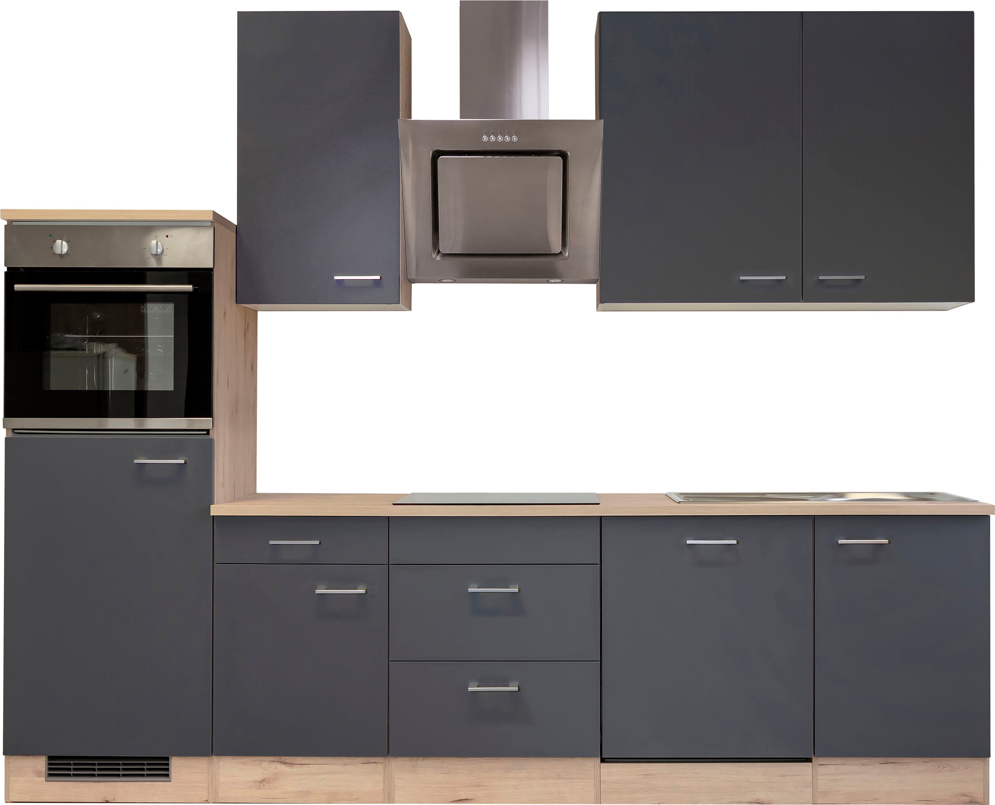 Flex-Well Küchenzeile Moreana, wahlweise mit E-Geräten, Gesamtbreite 280 cm