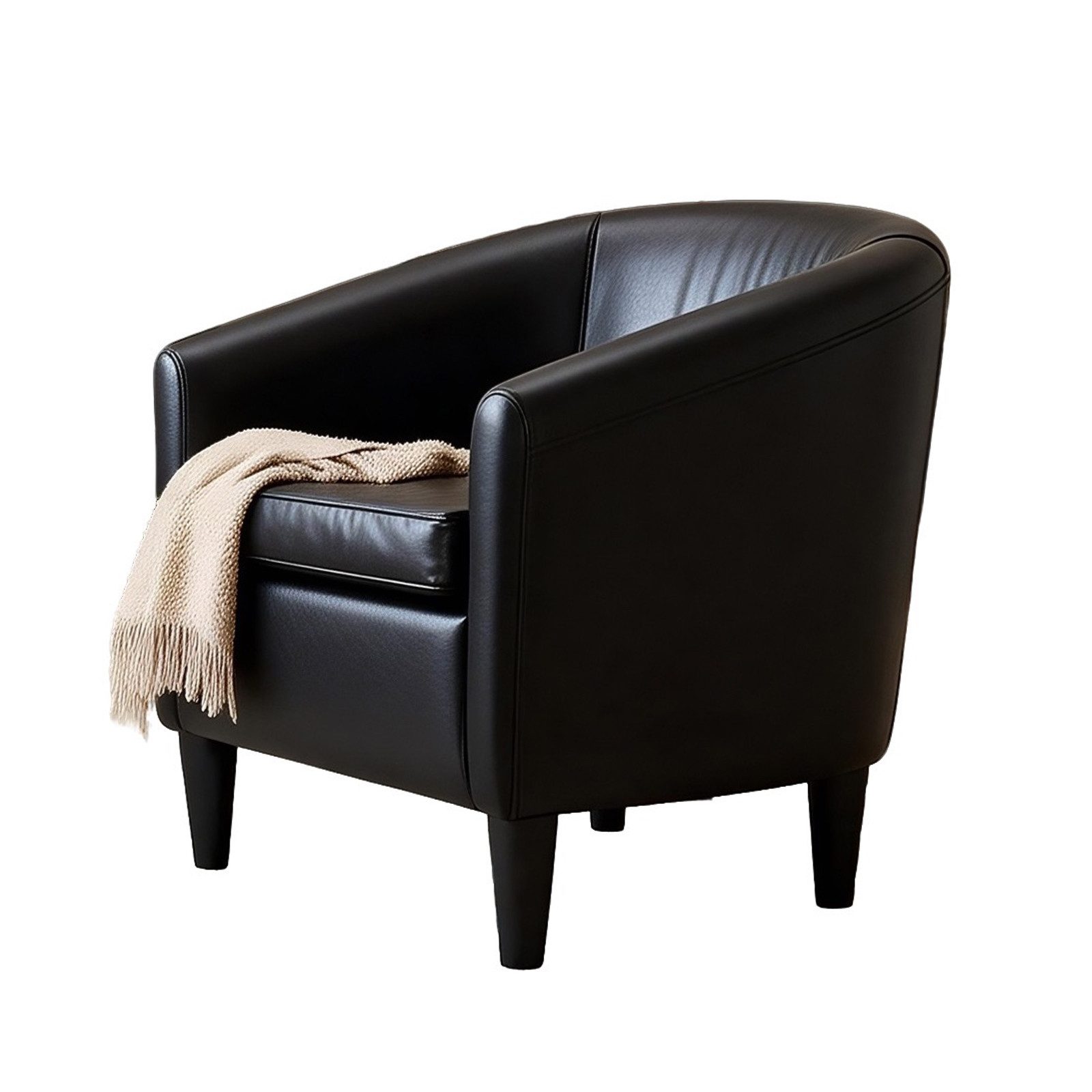 HTI-Living Cocktailsessel Clubsessel Cadogan Kunstleder Schwarz (Stück, 1-St., 1 Sessel)