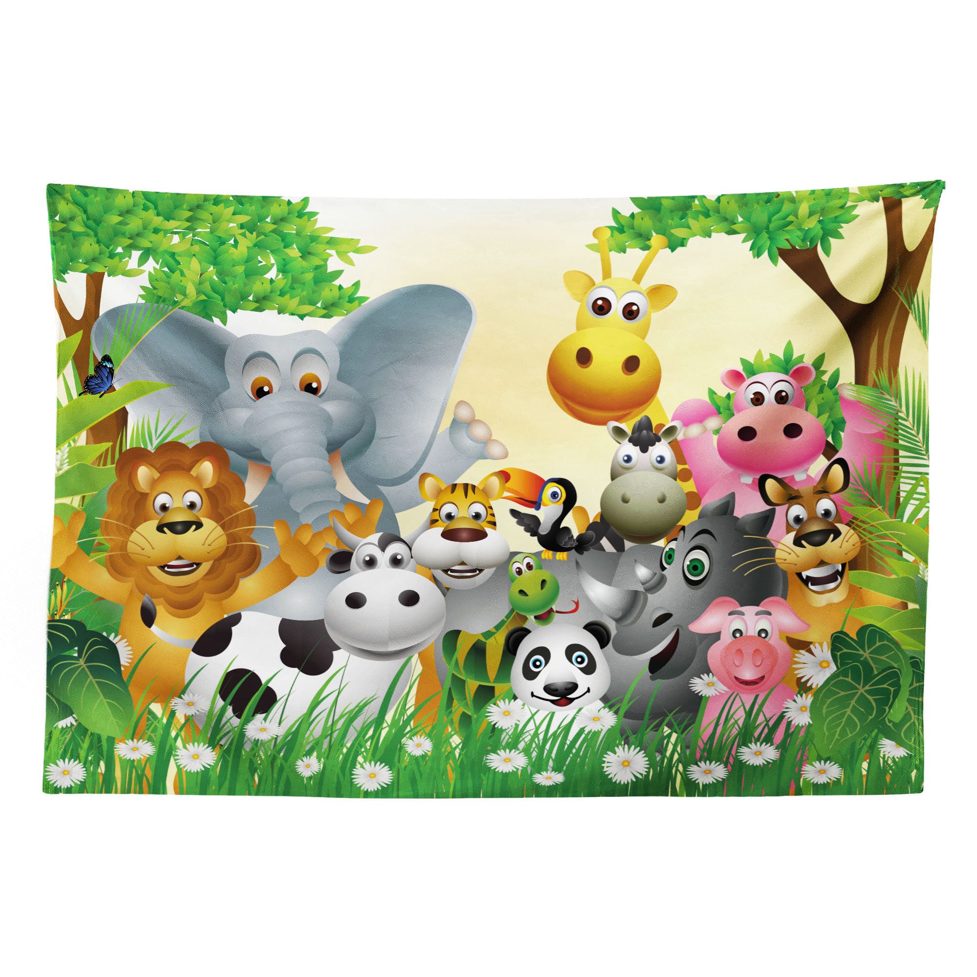 Abakuhaus Wandteppich aus Weiches Mikrofaser Stoff Für das Wohn und Schlafzimmer, rechteckig, Tier Tiere Dschungel