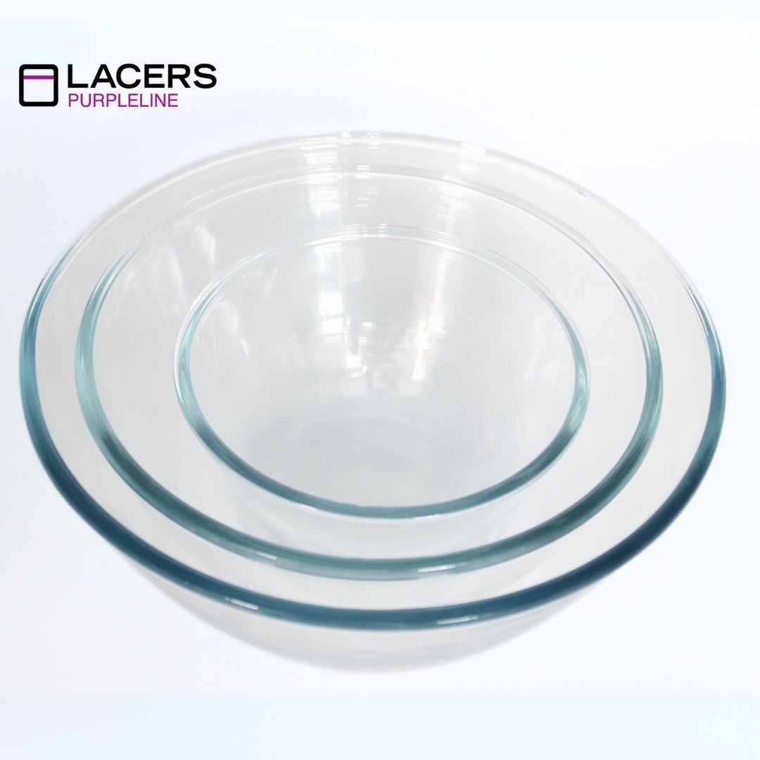 Lacers Salatschüssel Lacers PurpleLine 6-tlg. Glas-Salatschüssel-Set mit Deckeln, stapelbar, (6-tlg)