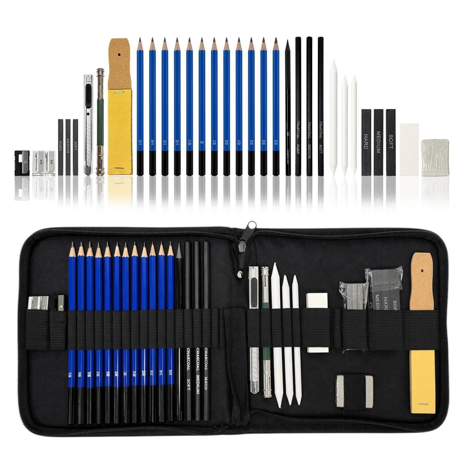 LuxusKollektion Bleistift Zeichenset 33-teilig mit Tasche
