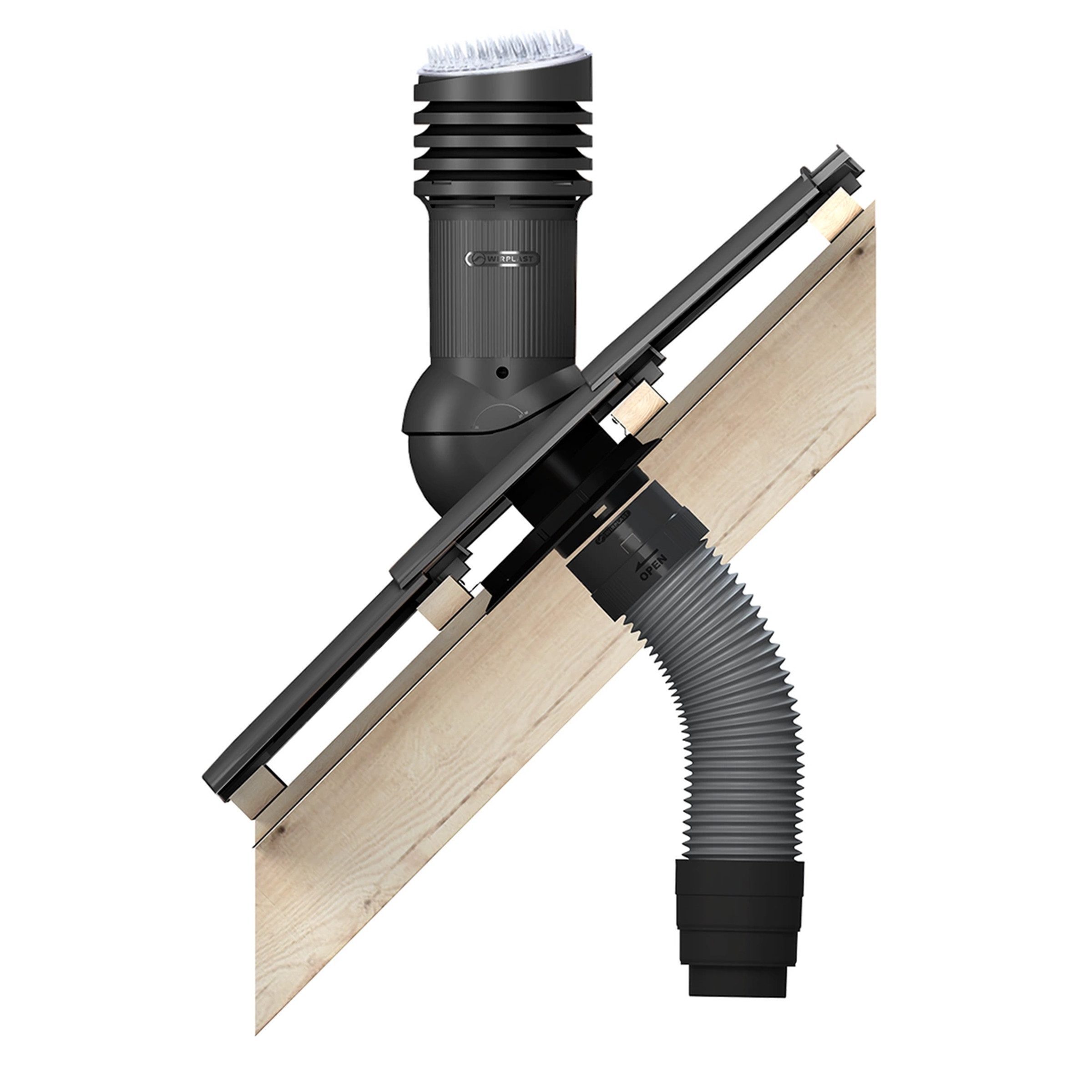 Bandloo Flexrohr Bandloo Set Ruroflex KLIK DN125 Flexrohr + Vogelschutz Anthrazit, (1-tlg)