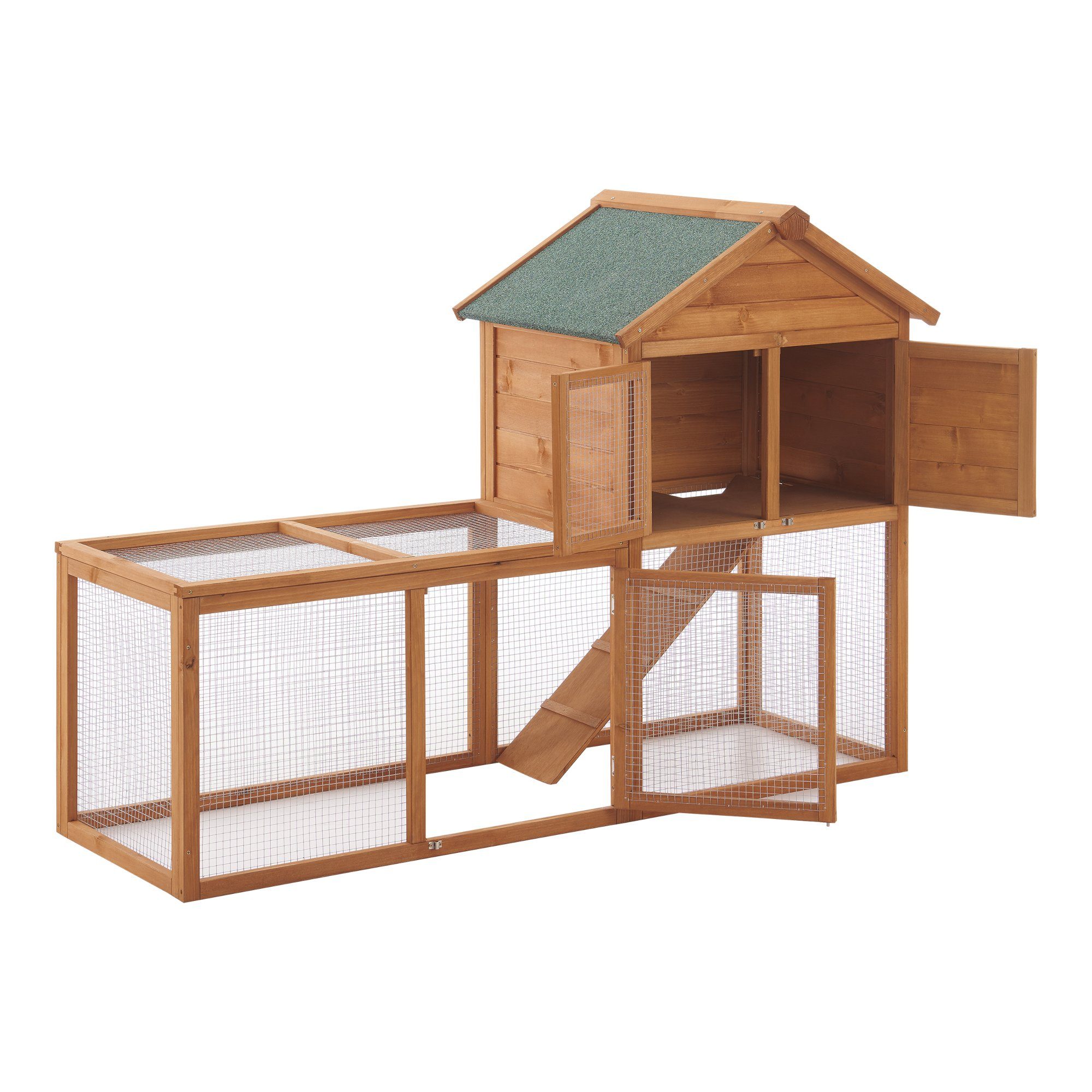 en.casa Kleintierkäfig, »Kelkheim« Kaninchenstall für Außen 110x160x61cm Tannenholz