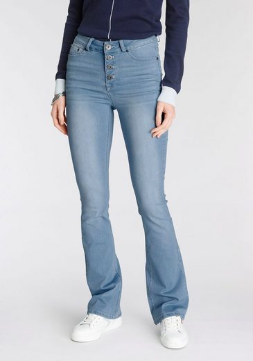 Arizona Bootcut-Jeans »Ultra Stretch« High Waist mit durchgehender Knopfleiste