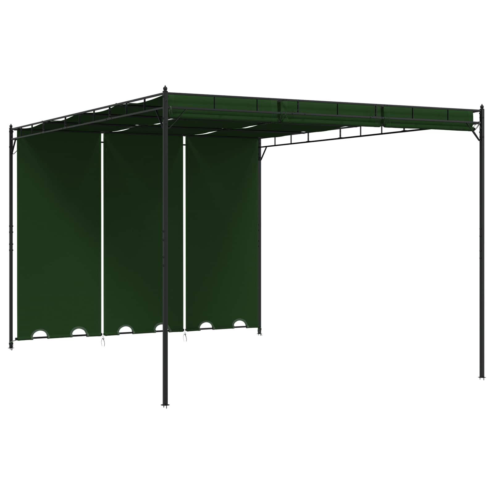 vidaXL Partyzelt Pavillon 4 x 3 x 2,3 m Grün Polyester und Stahl