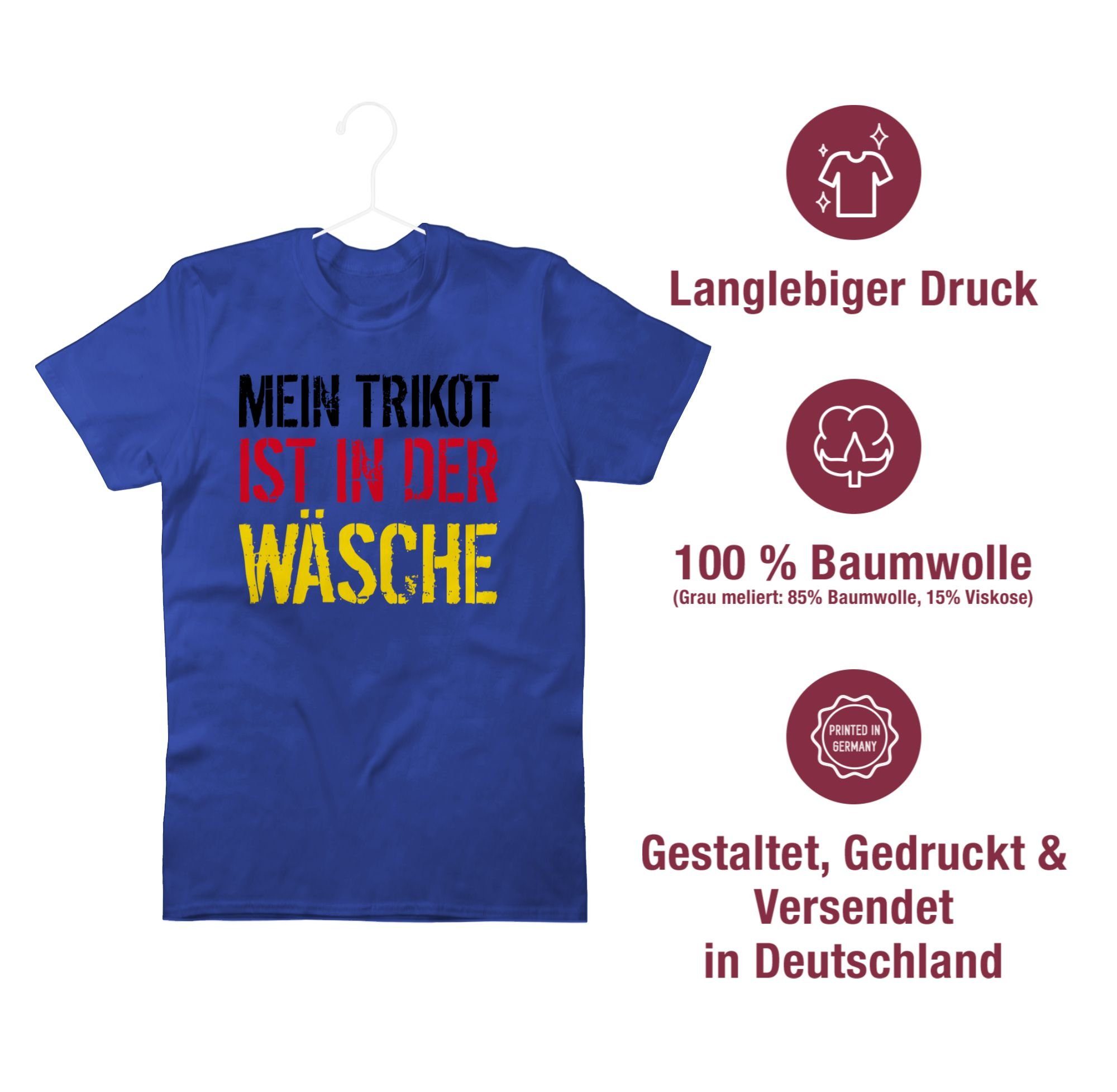 Mein ist T-Shirt Fussball Trikot Wäsche Shirtracer EM 3 Deutschland 2024 Royalblau der in WM