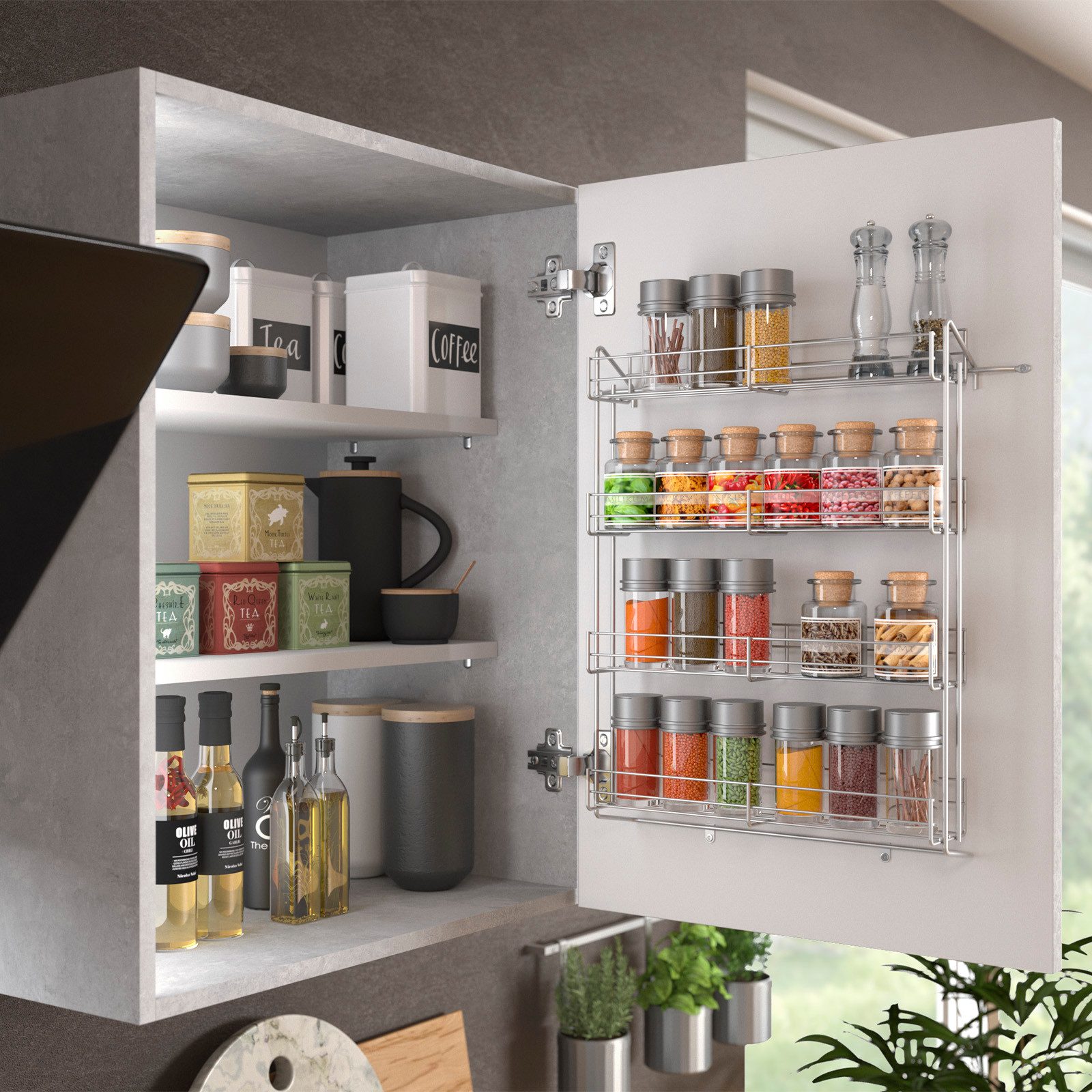 SO-TECH® Gewürzregal Küchenregal 4 Etagen für Gewürzdosen bis Durchmesser 6 günstig online kaufen