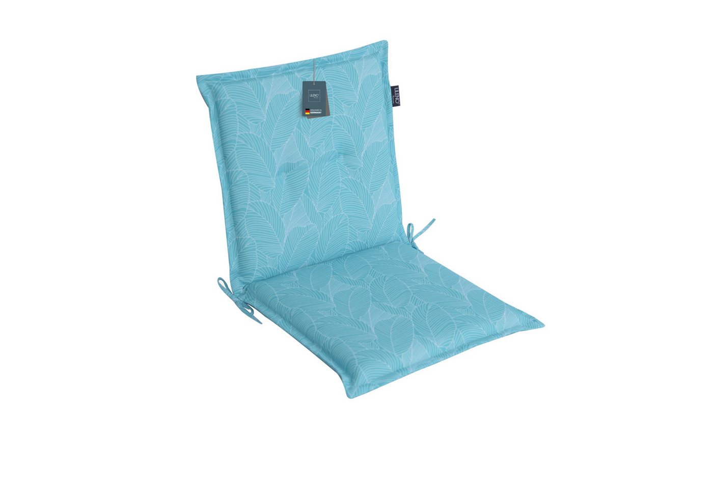 LILENO HOME Polsterauflage Niedriglehner, bequeme Sitzauflage für Gartenstühle, Stuhlkissen, (1 St., 1er Set), Gartenstuhl Auflage Blätter Aqua, Sitzpolster waschbar