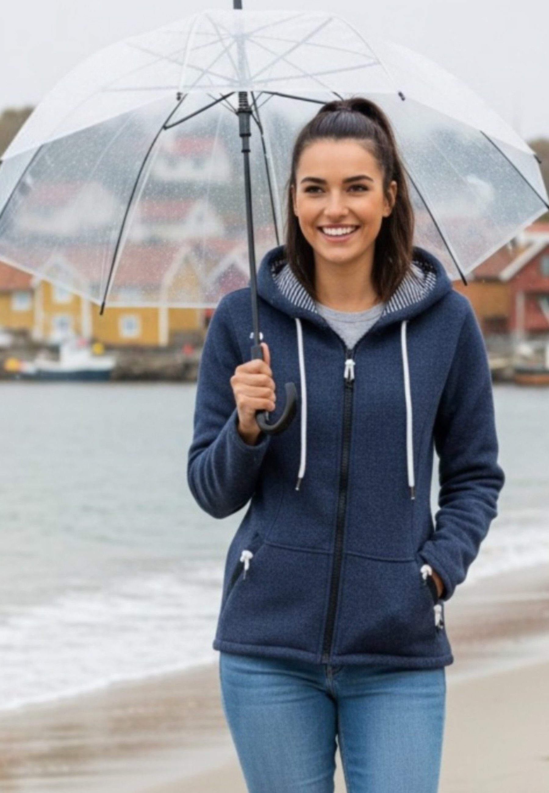 salzhaut Fleecejacke EMILIA Damen Tailliert salzhaut – nordisch frisch, lässig und frech für jeden Tag!