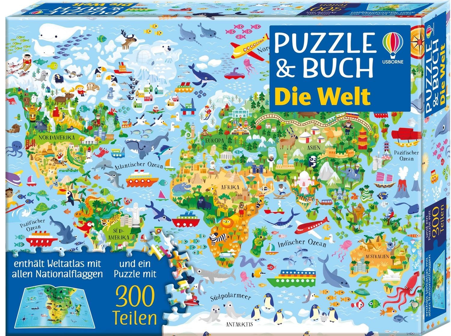 Puzzle Puzzle und Buch: Die Welt, Puzzleteile