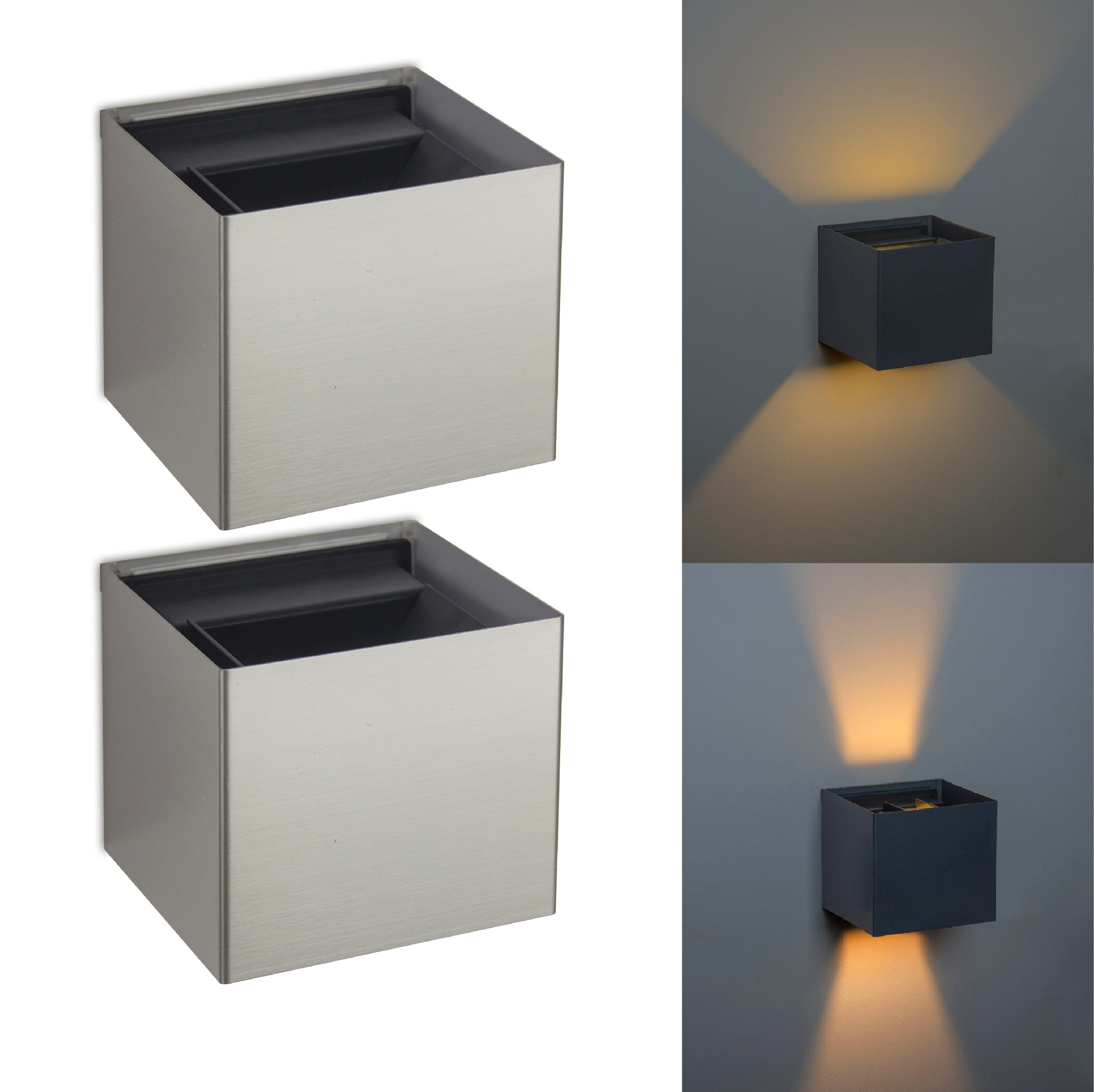TRANGO LED Außen-Wandleuchte, 2er Pack 8015-02S günstig online kaufen