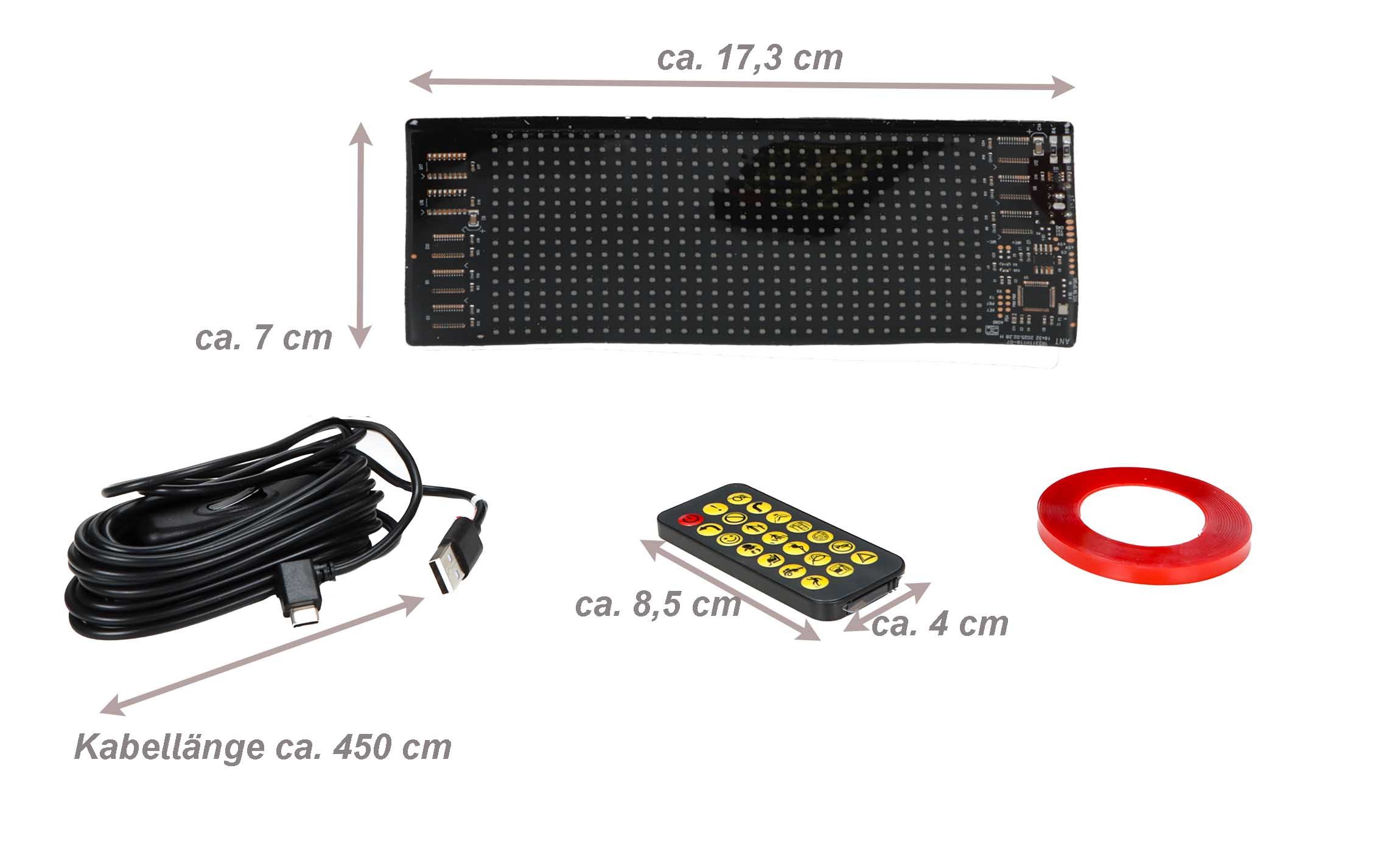 LAMPA Dekofigur LED-Panel für LKW oder Auto mit 512 LEDs, langes USB-C Kabel, LKW Auto Innenbeleuchtung