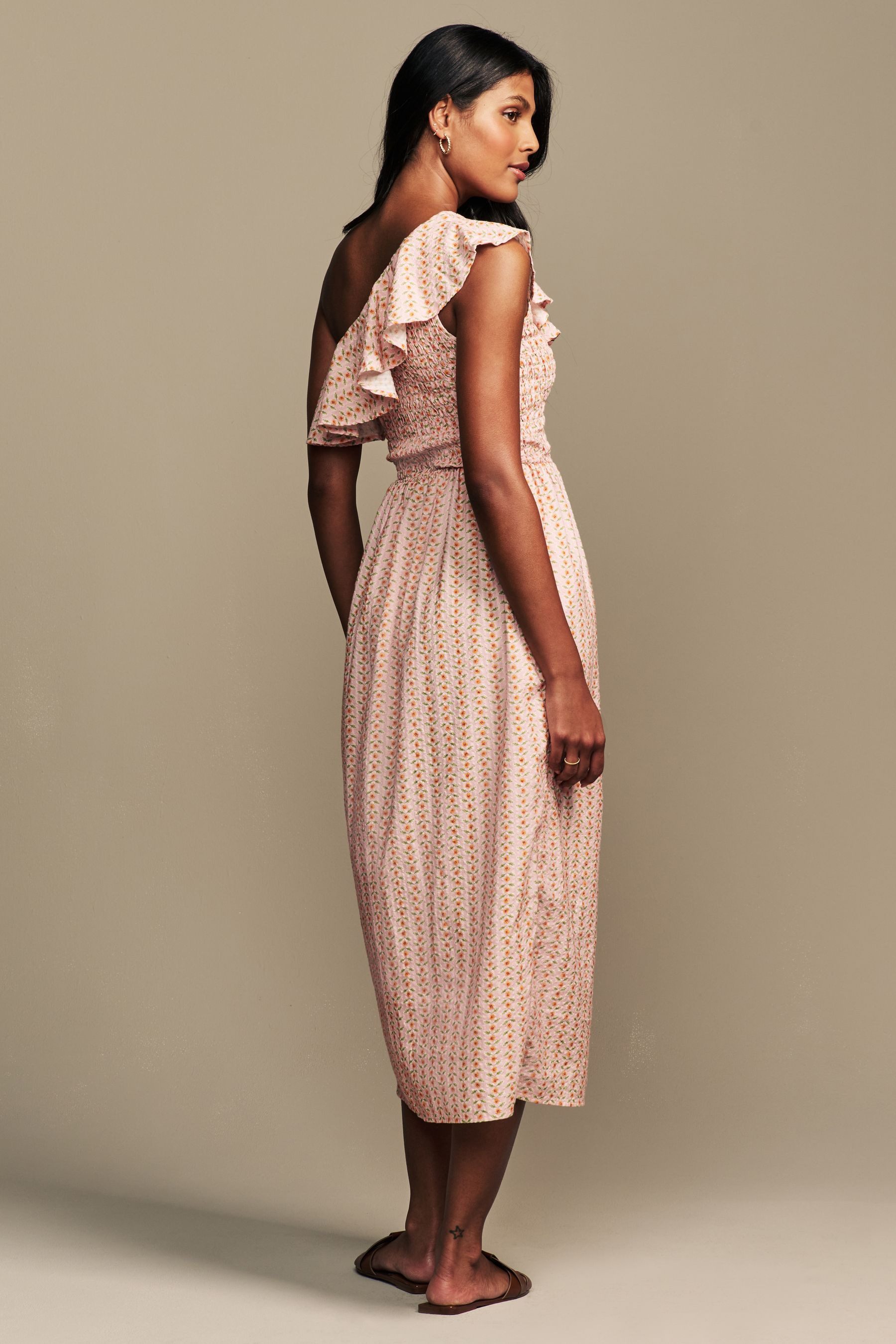 LAURA ASHLEY One-Shoulder-Kleid Laura Ashley One-Shoulder-Kleid, Seersucker günstig online kaufen