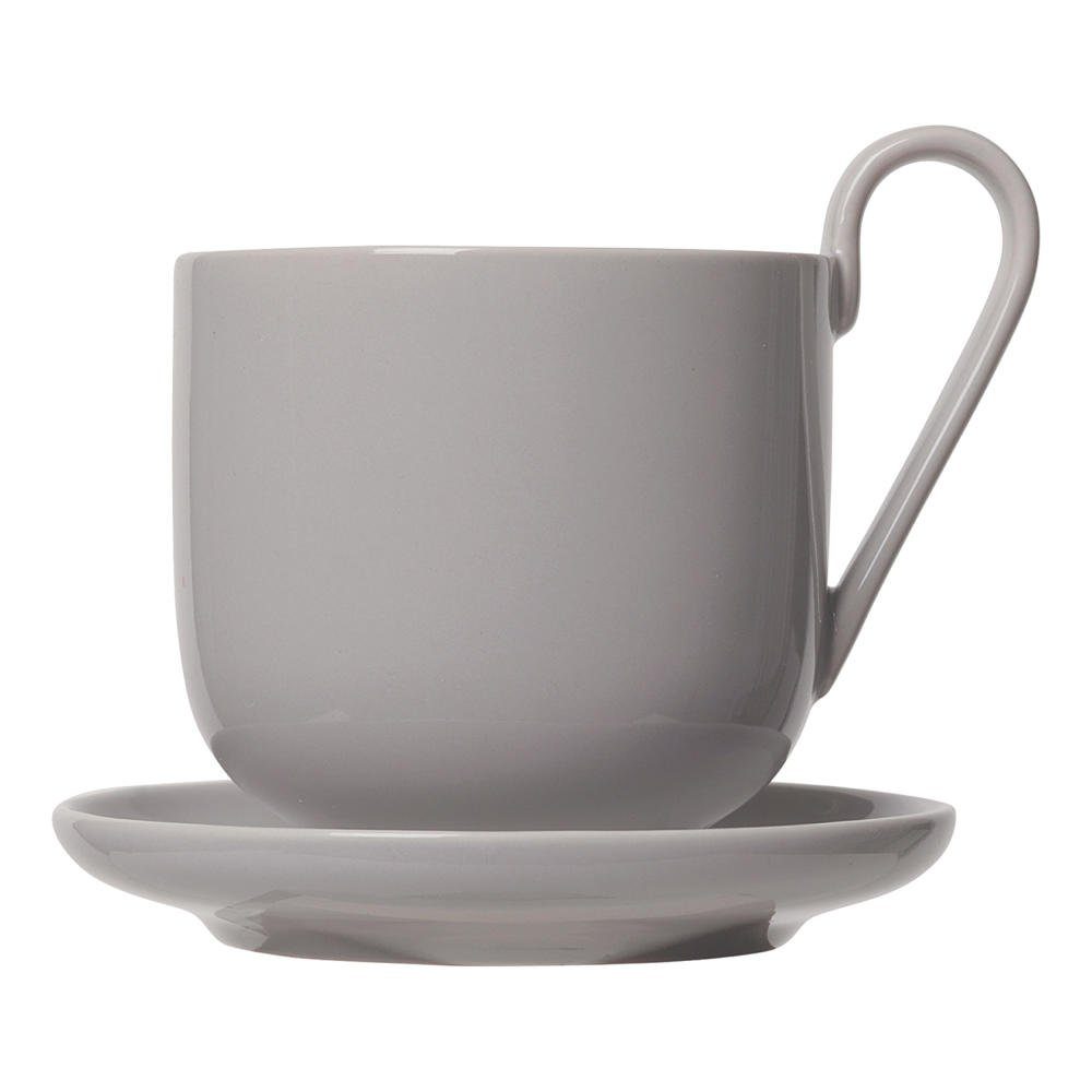 blomus Tasse RO Set 2 Kaffeetassen mit Untertasse Teetasse Becher Porzellan Mournin, Porzellan