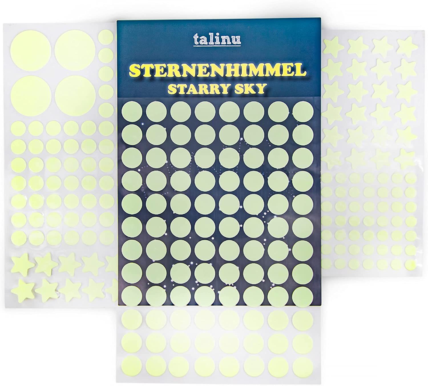 Talinu Aufkleber Baby Sternenhimmel 368 Leuchtpunkte starke Leuchtkraft Leuchtsterne