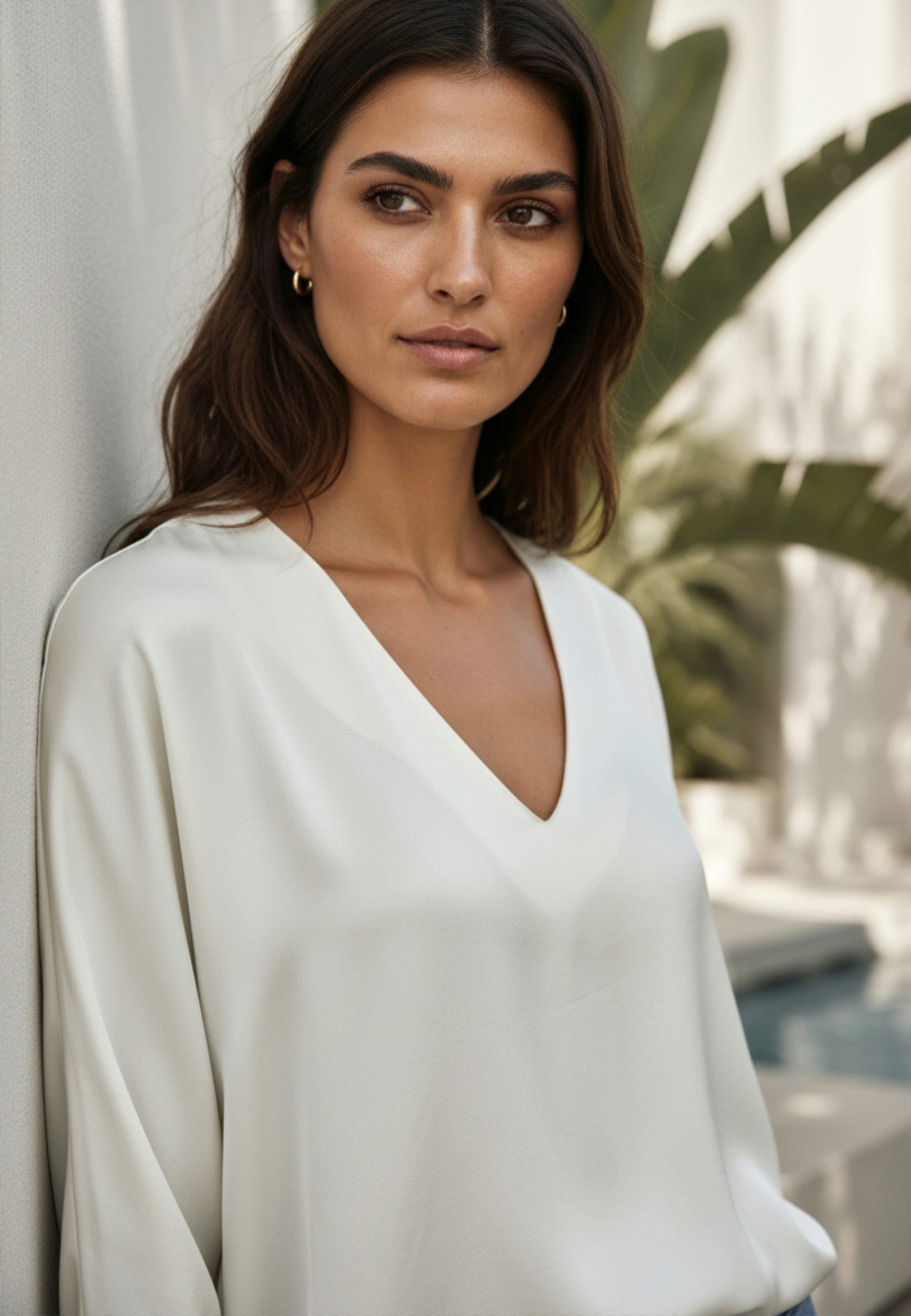 Andijamo-Fashion Schlupfbluse CHARMING Satinbluse mit dezentem Glanz