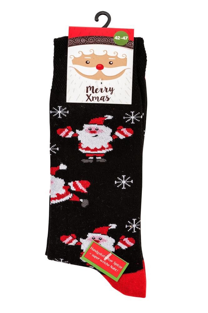 TippTexx 24 Socken 4 Paar festliche Socken, Fröhliche Weihnachten, verschiedene Motive