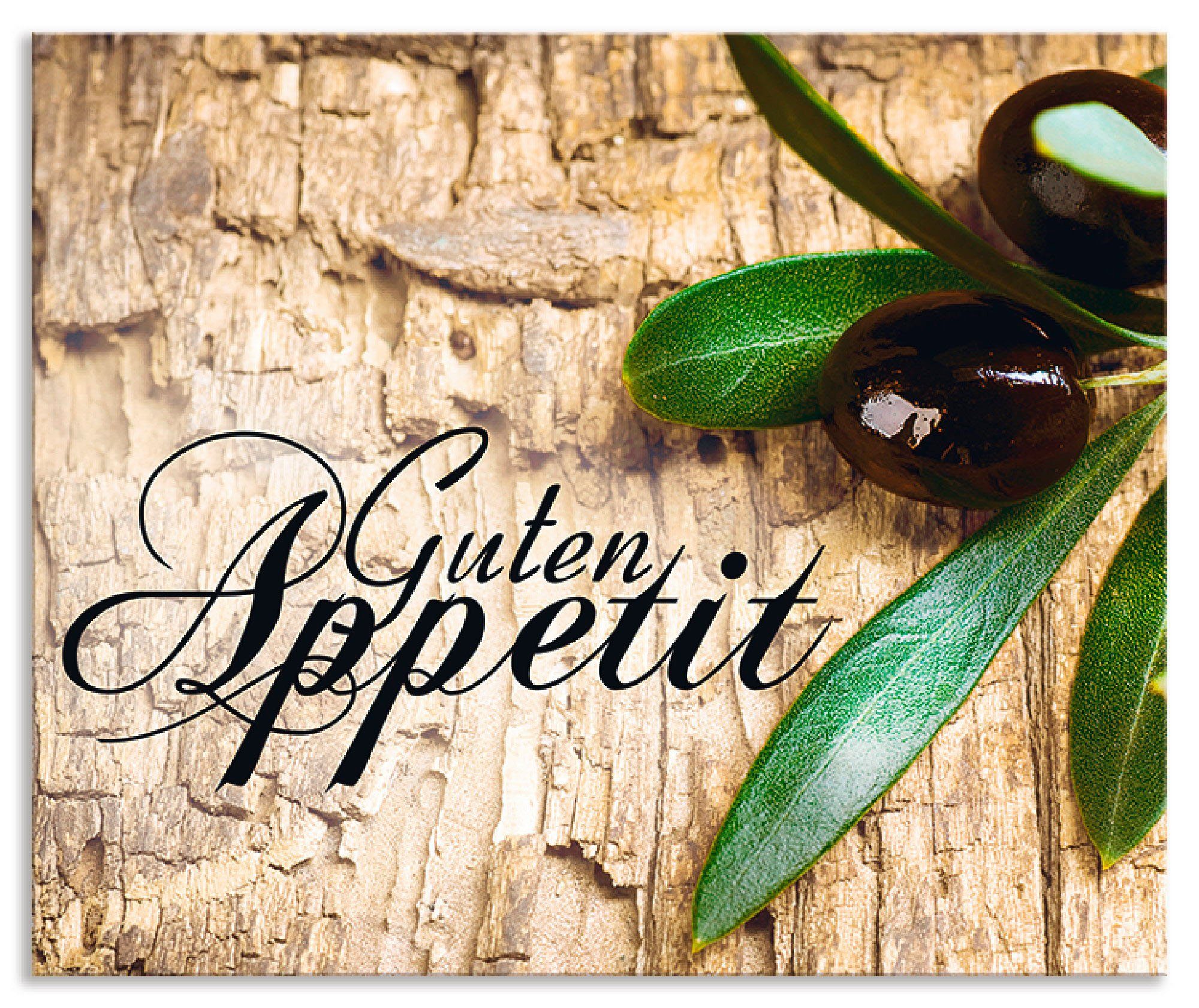 Artland Küchenrückwand Oliven Guten einfache Alu (1-tlg), mit Appetit, Klebeband, Spritzschutz Montage