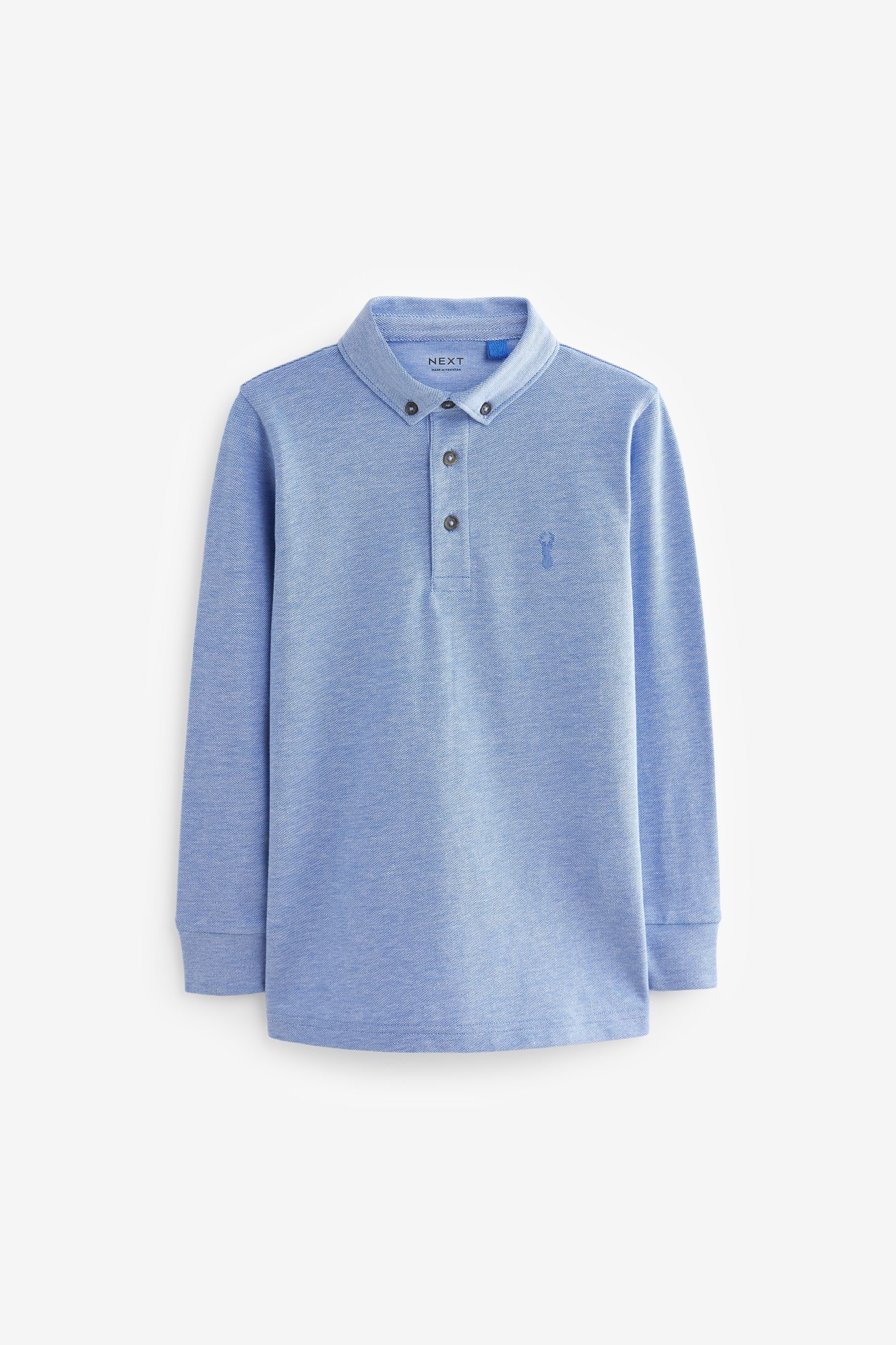 Next Langarm-Poloshirt Langärmeliges Polo-Shirt (1-tlg) Blue