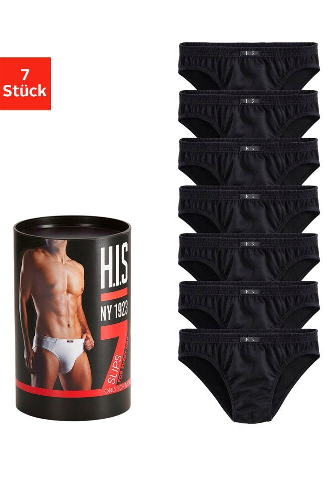 H.I.S Slip Unterhosen für Herren (Dose, 7-St) aus Baumwoll-Mix in einer Dos günstig online kaufen