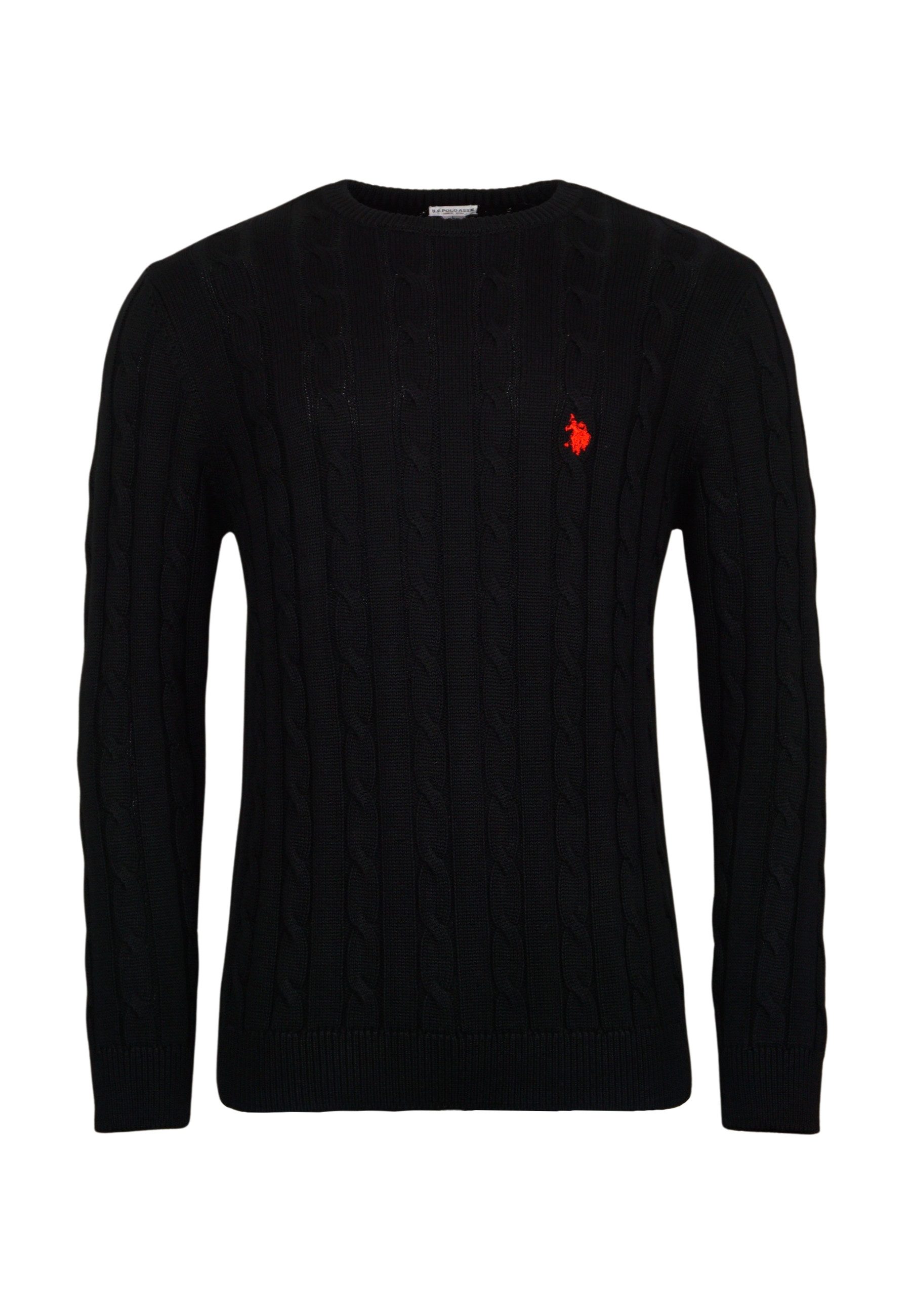 U.S. Polo Assn. Strickpullover Pullover Strick Zopfmuster (1-tlg) günstig online kaufen