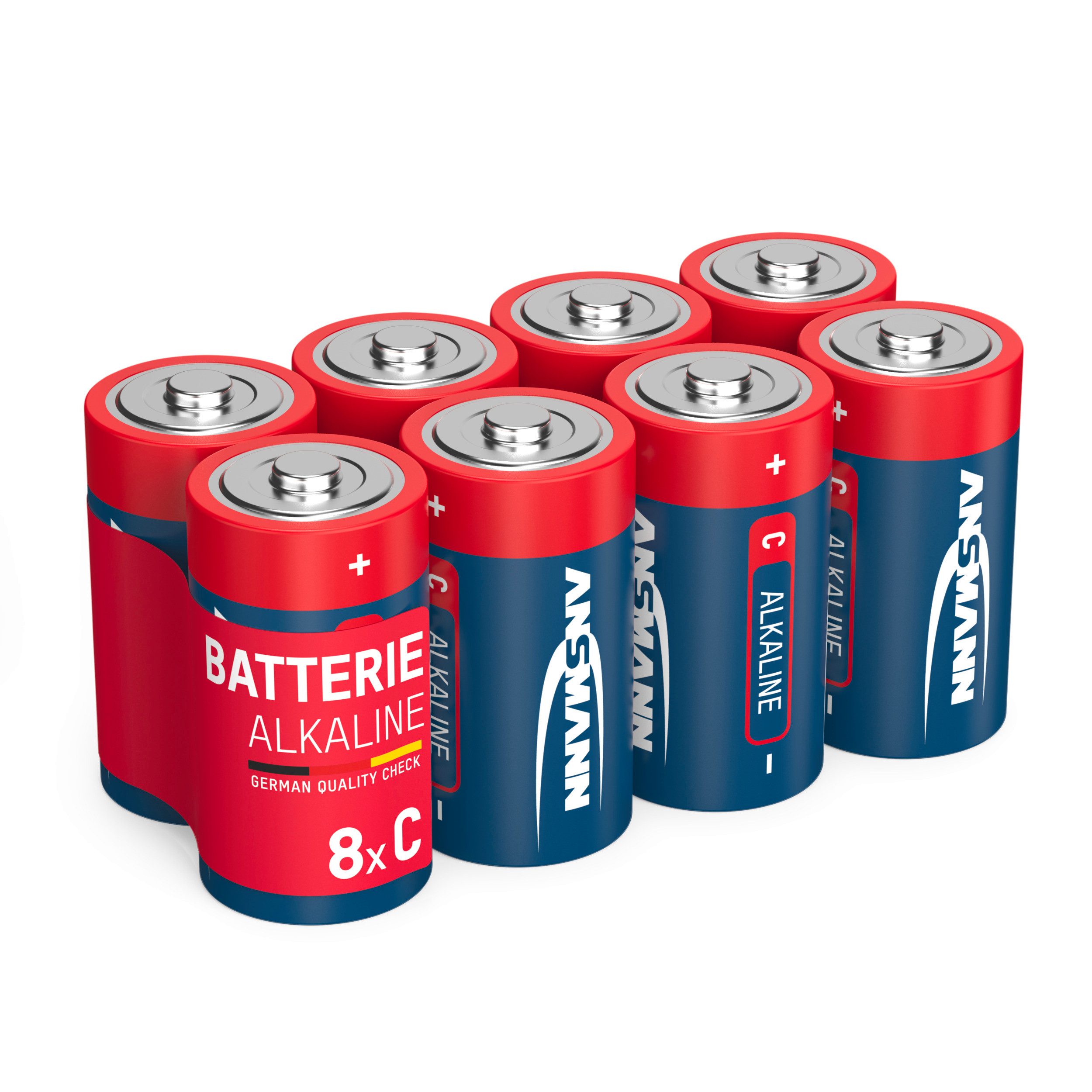 ANSMANN AG Batterie Baby C (LR14), 8 Stück 1,5V - langlebig & auslaufsicher Batterie